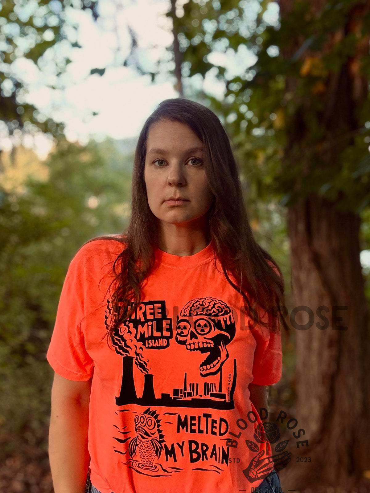 Three Mile Island Melted Brain T-Shirt Front Print – Hand Printed