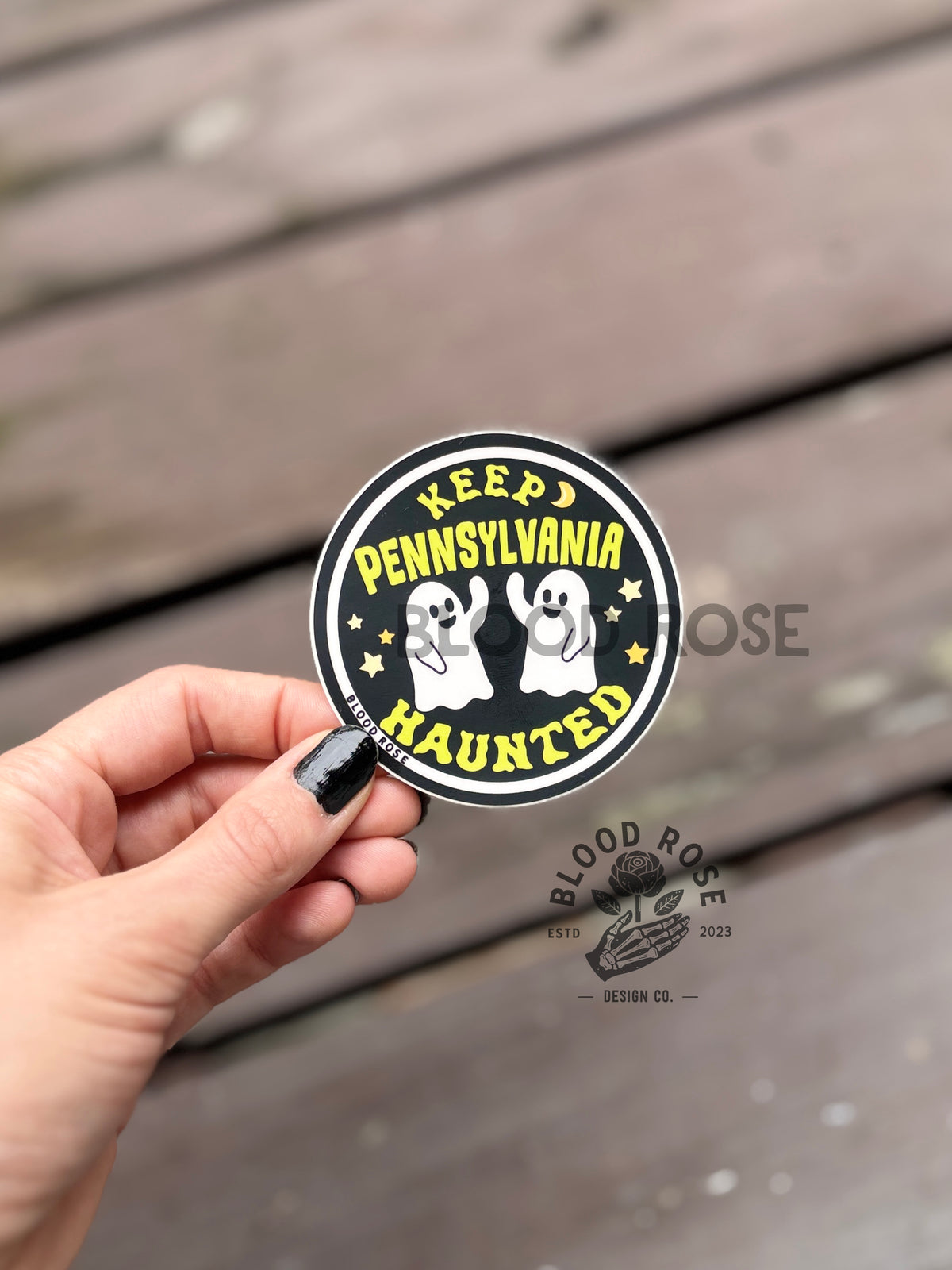 "Keep Pennsylvania Haunted" Vinyl Sticker Ghost High Five