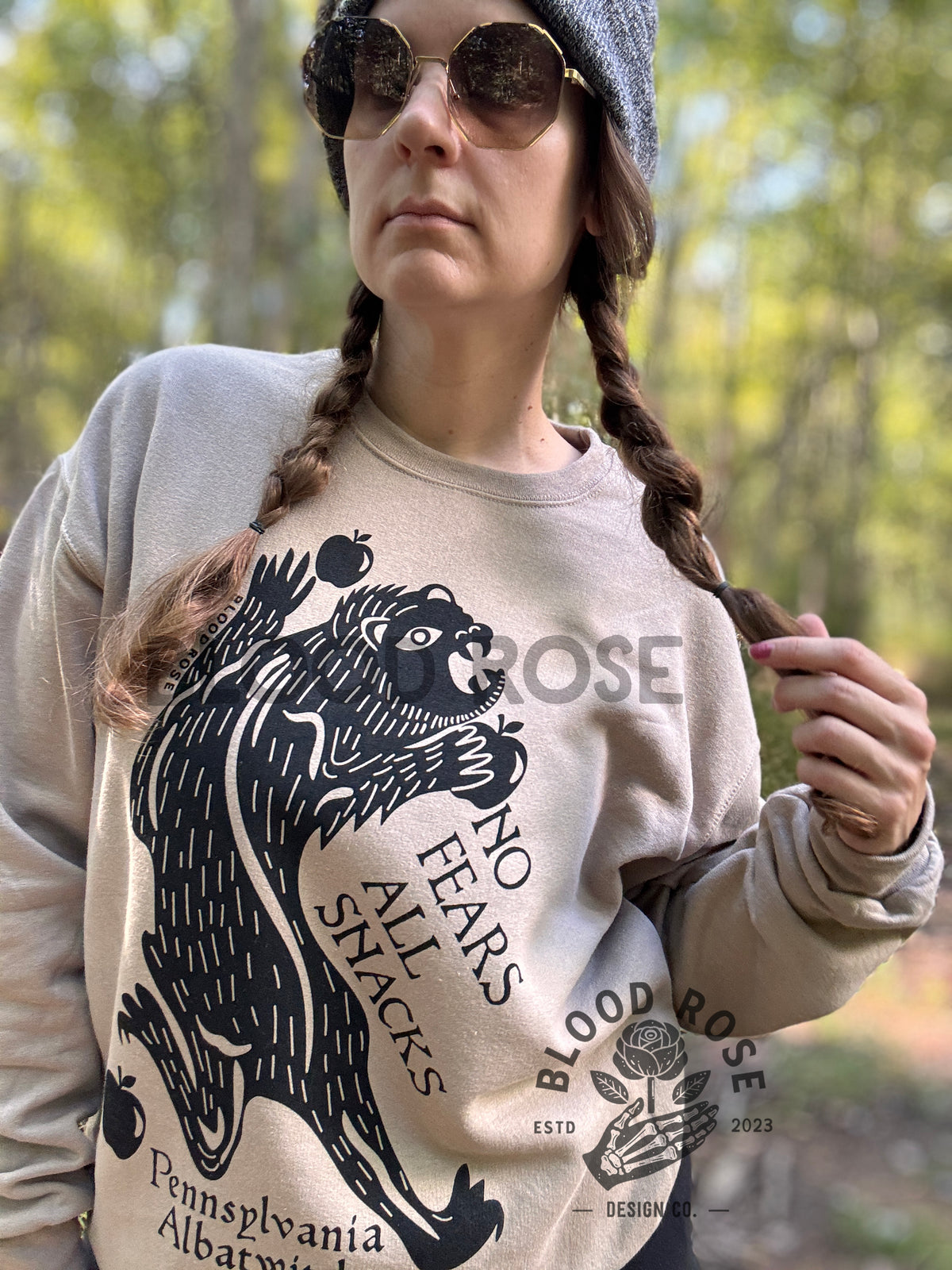 Albatwitch Sweatshirt No Fears All Snacks Hand Screen Printed