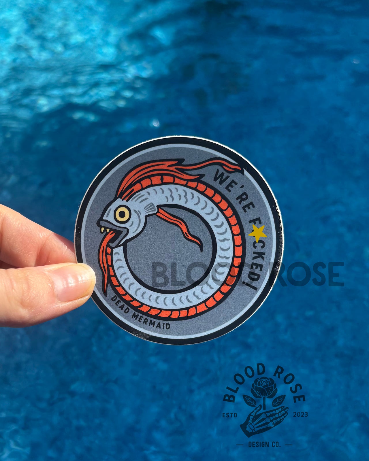 We're F*ucked Ouroboros Oarfish Vinyl Sticker