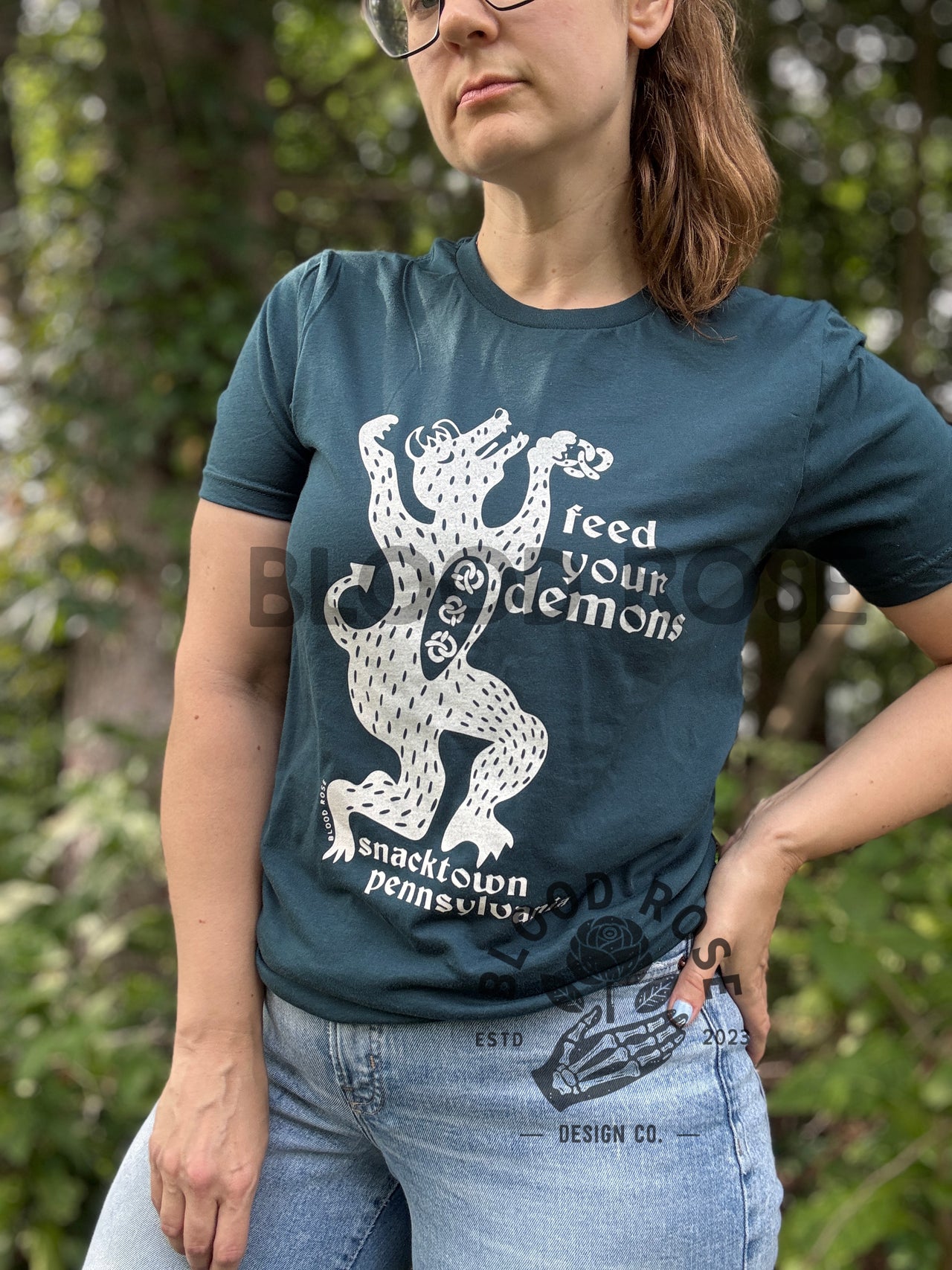 Feed Your Demons Snack Town Pennsylvania Tee Pretzel