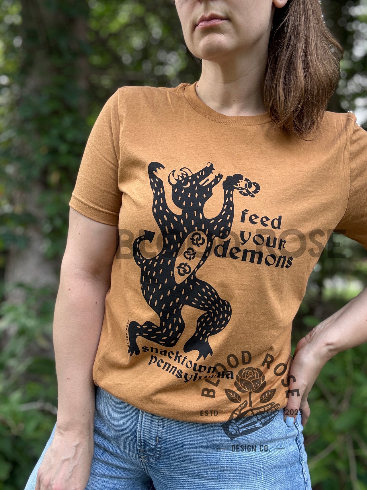 Feed Your Demons Snack Town Pennsylvania Tee Pretzel