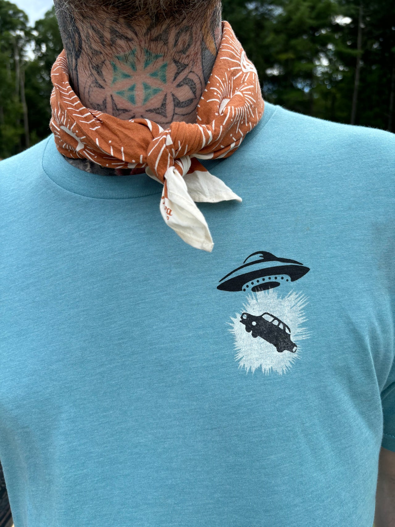 Get Lost in Pennsylvania Hand Screen Printed Tee, Black/White on Blue