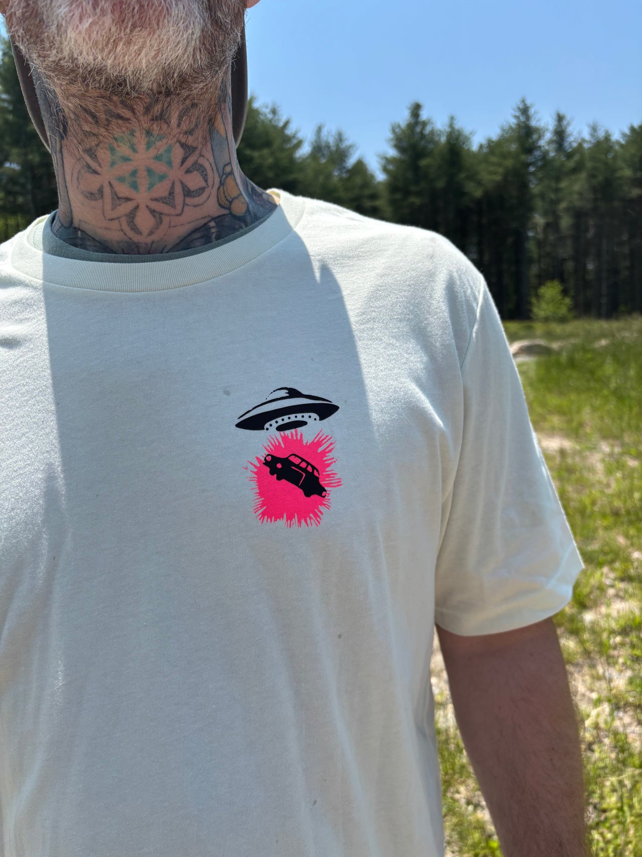 Get Lost in Pennsylvania Hand Screen Printed Tee Black/Hot Pink on Citron