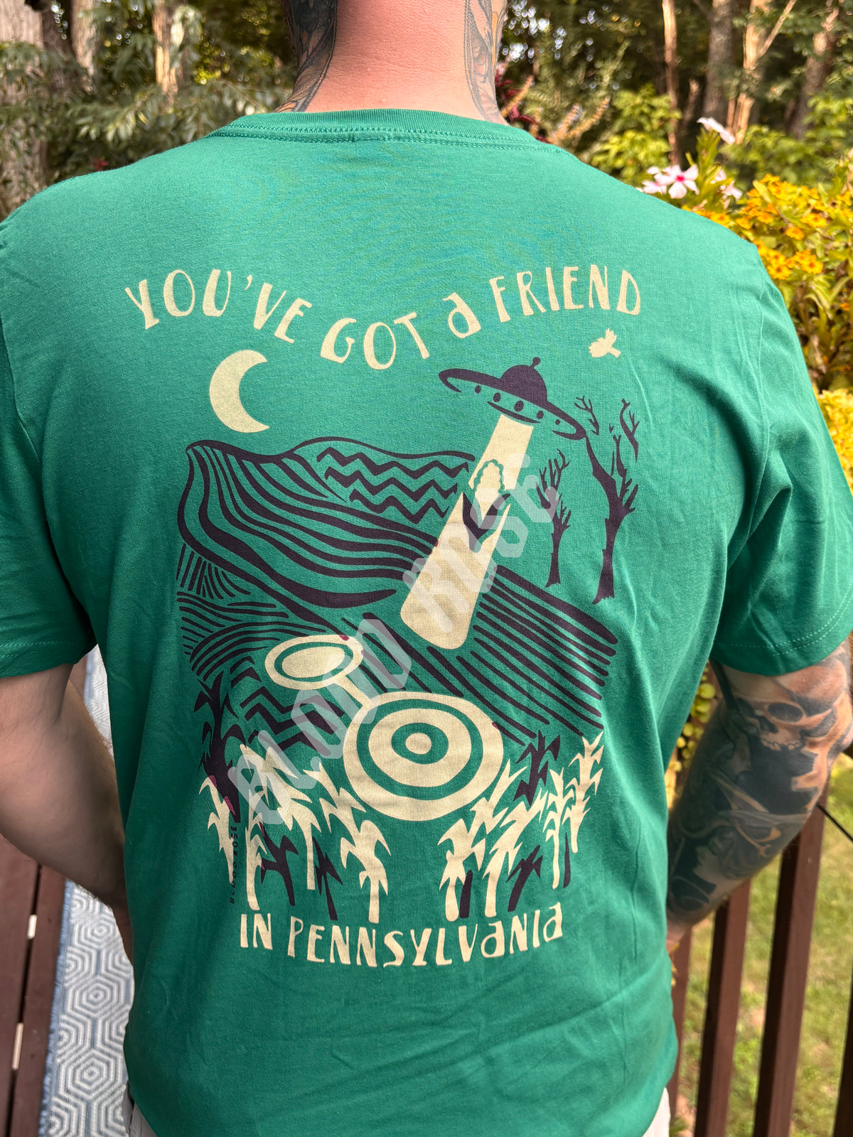 Crop Circle Corn You've Got a Friend In Pennsylvania Tee hand screen printed