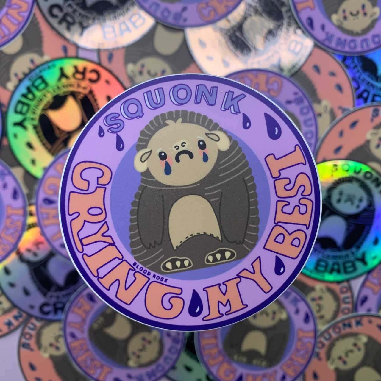 Squonk Sticker- “Crying My Best” Pennsylvania’s cryptid Vinyl Sticker
