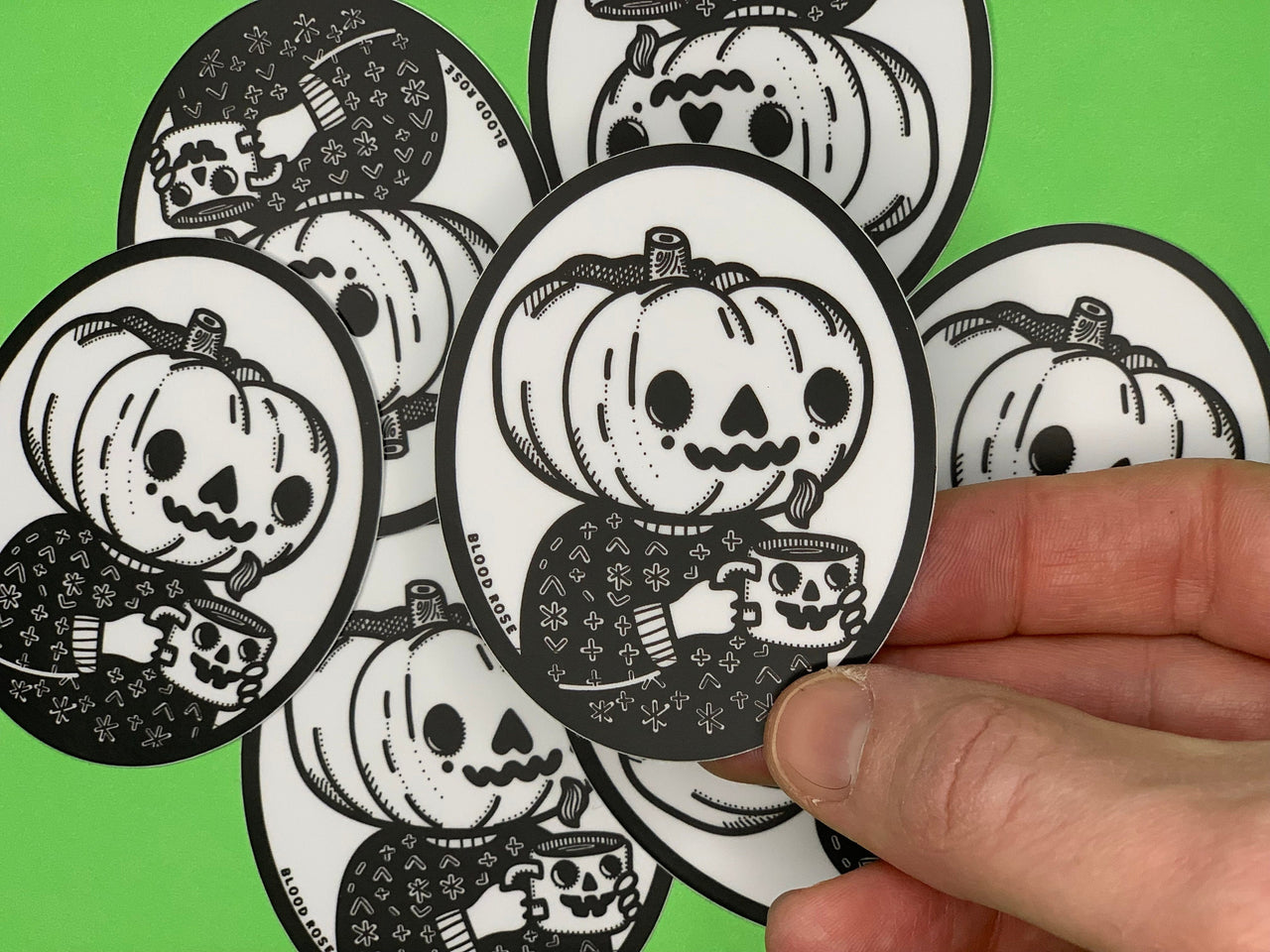 Pumpkin Head in a Sweater Vinyl Sticker