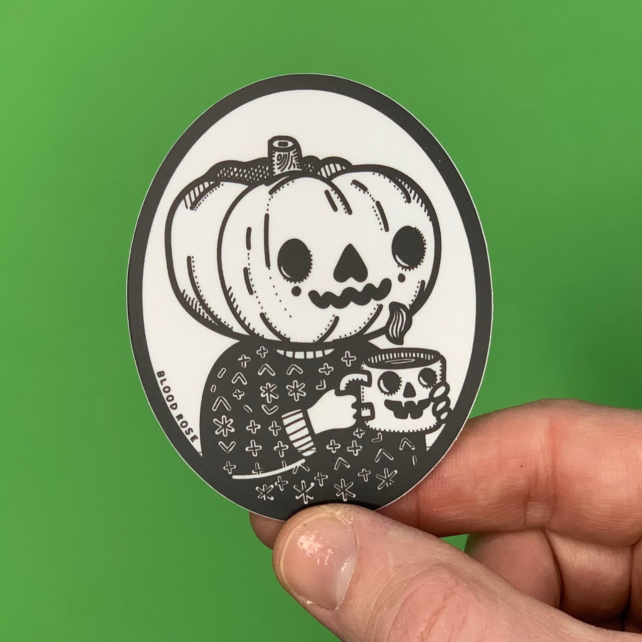 Pumpkin Head in a Sweater Vinyl Sticker