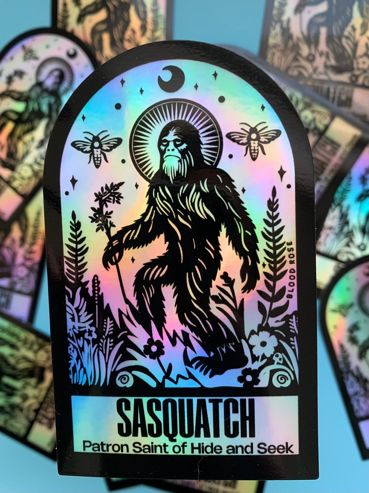 Holographic Saint Sasquatch Vinyl Sticker
