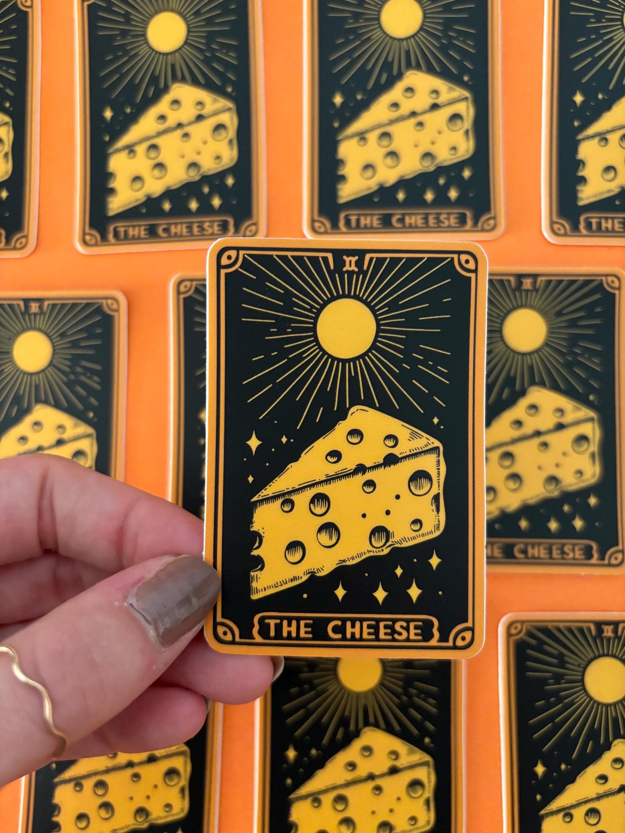 Tarot Card ‘The Cheese’ Vinyl Sticker