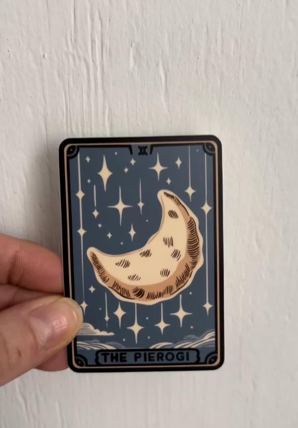 Tarot Card ‘The Pierogi’ Vinyl Sticker