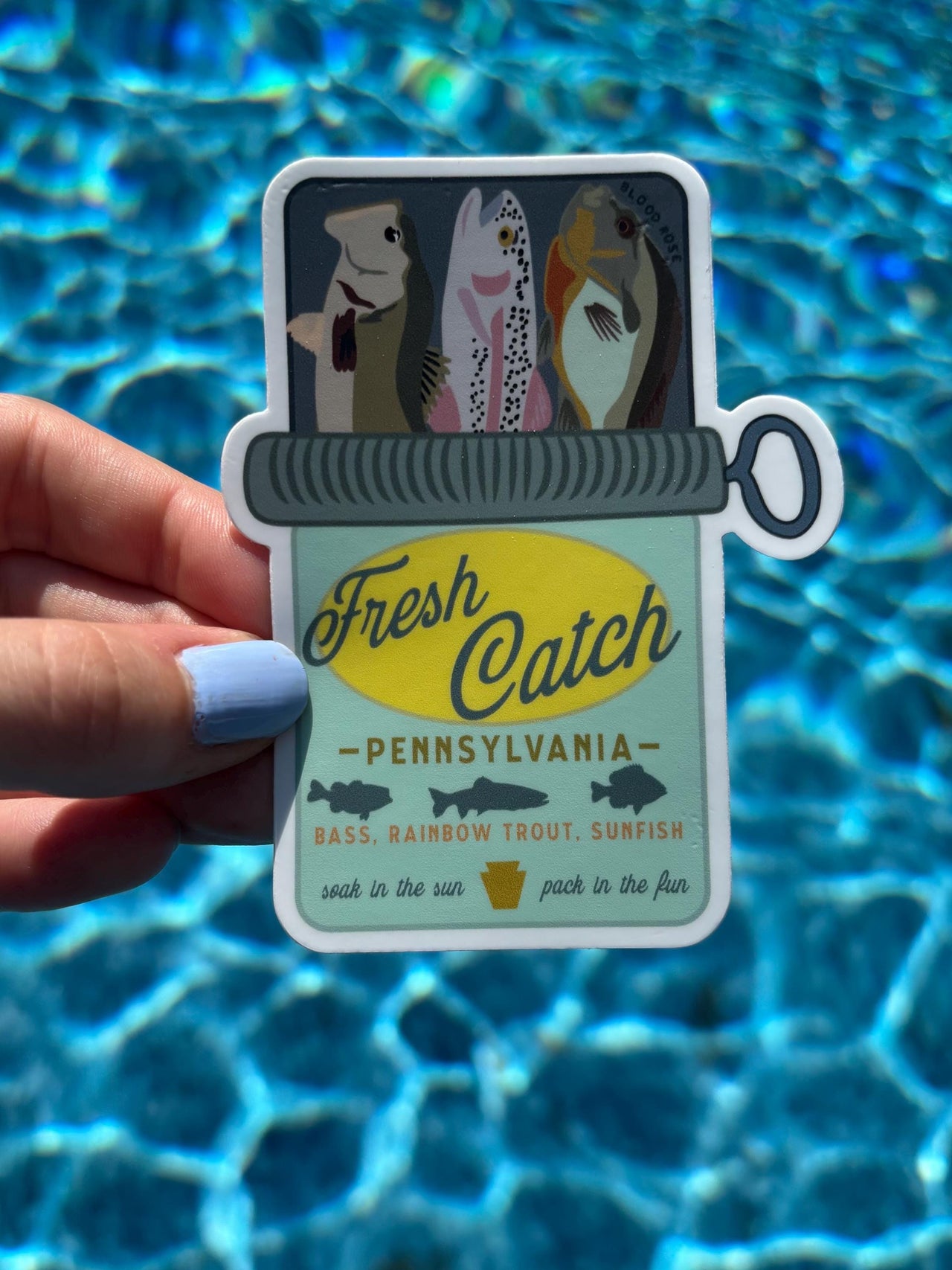 Pennsylvania Fresh Catch Fishing Vinyl Sticker