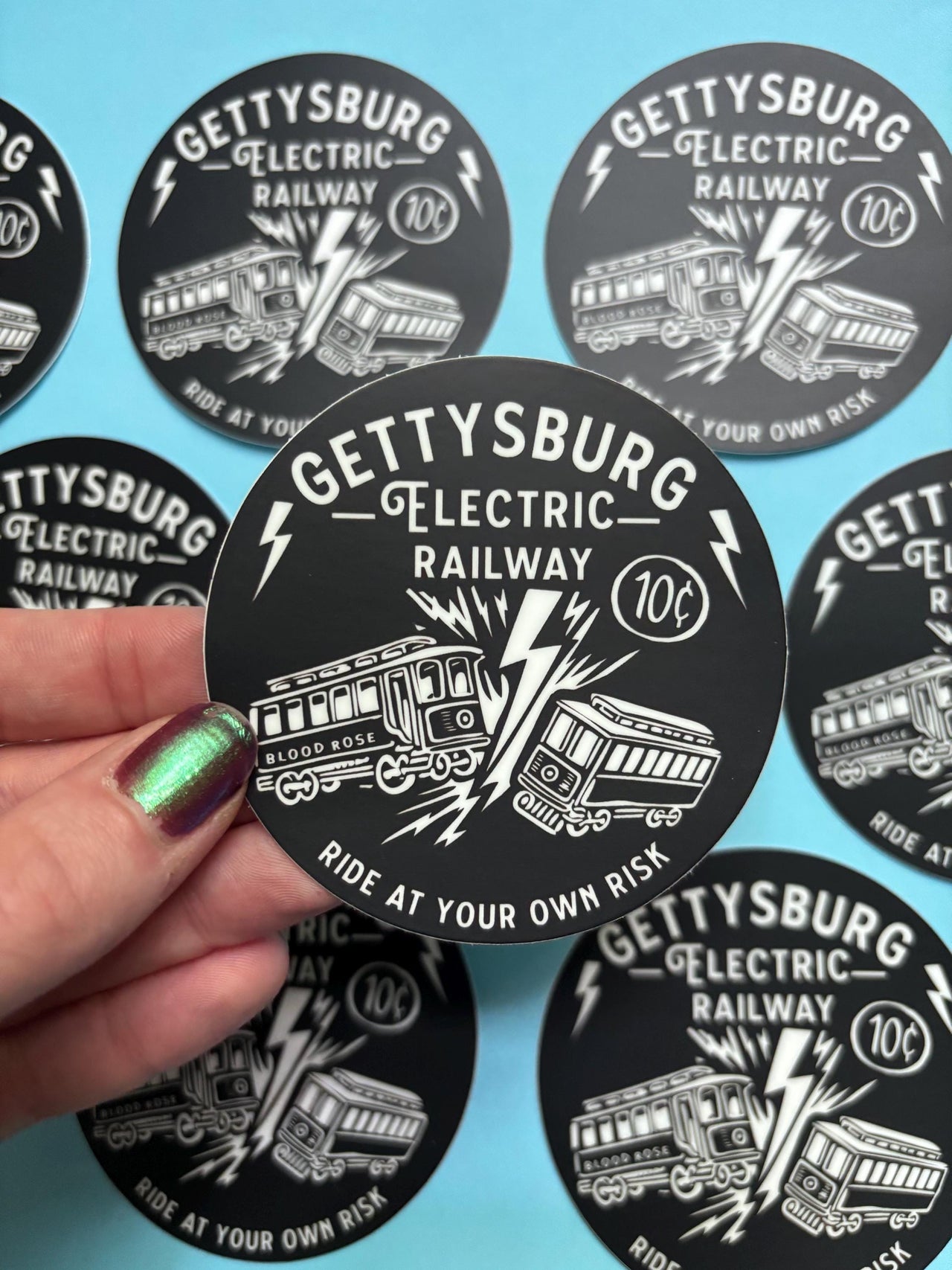 Gettysburg Electric Railway vinyl sticker- Ride at your own risk!
