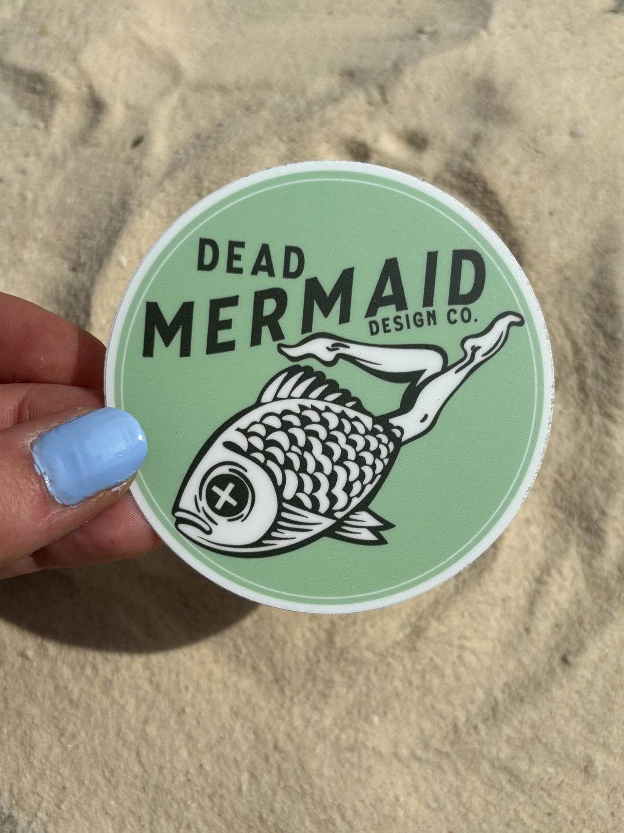 Dead Mermaid Logo Sticker, Pessimist Vibes, Beach, Ocean, Beachwear