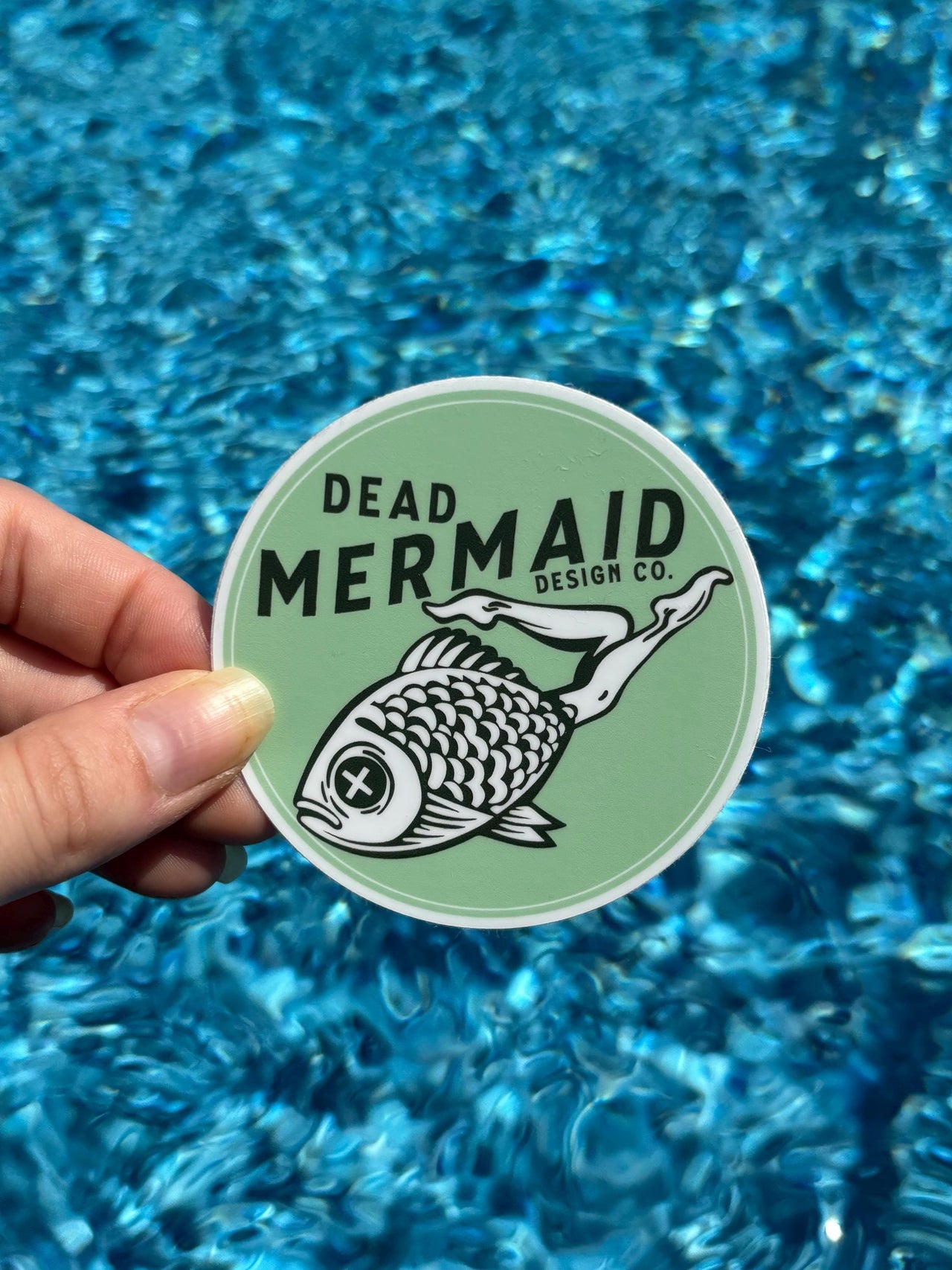 Dead Mermaid Logo Sticker, Pessimist Vibes, Beach, Ocean, Beachwear