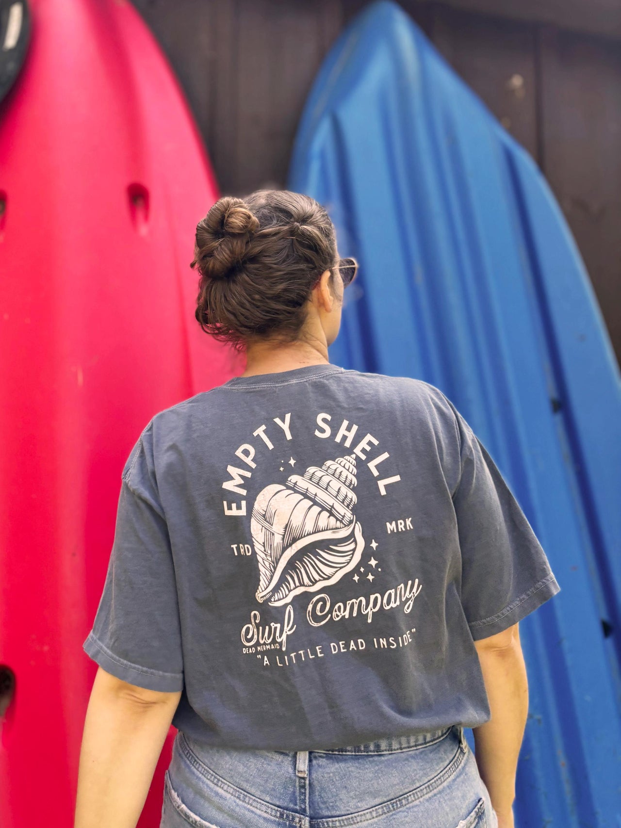 Empty Shell Surf Company A Little Dead Inside Tee Comfort Colors Hand Screen Printed