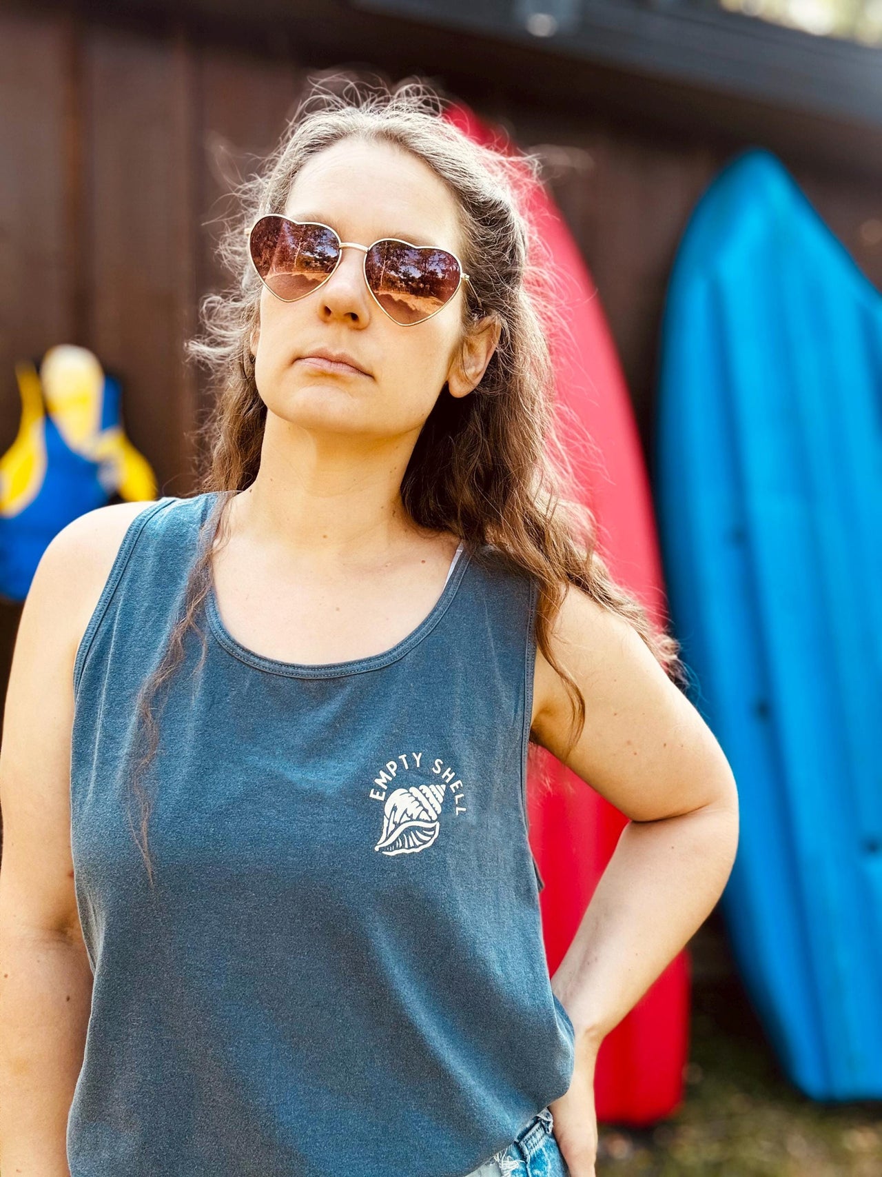 Empty Shell Logo Tank Comfort Colors Hand Screen Printed