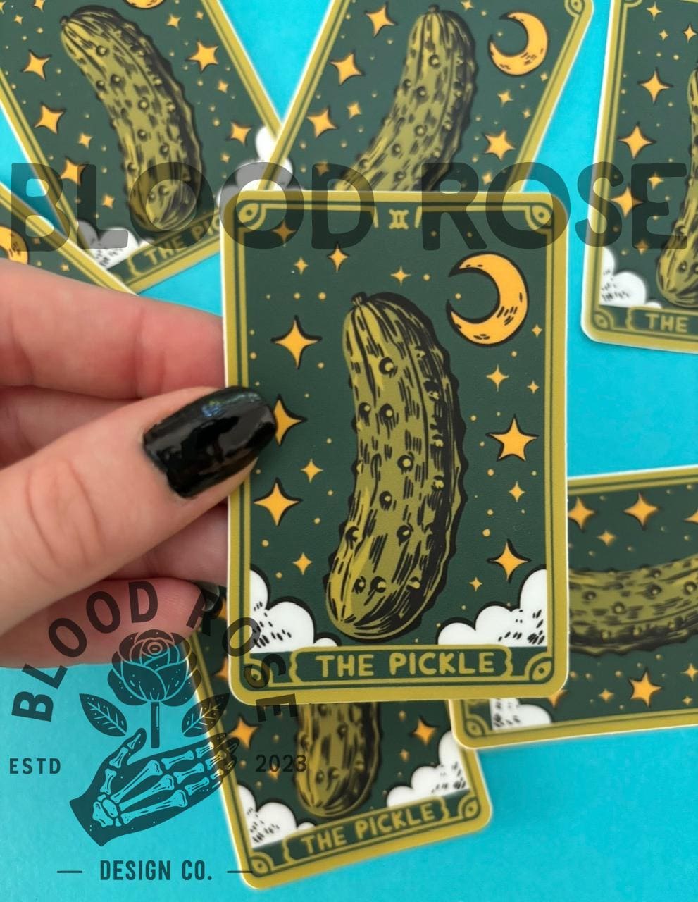 "Tarot Card- THE PICKLE" Vinyl Sticker