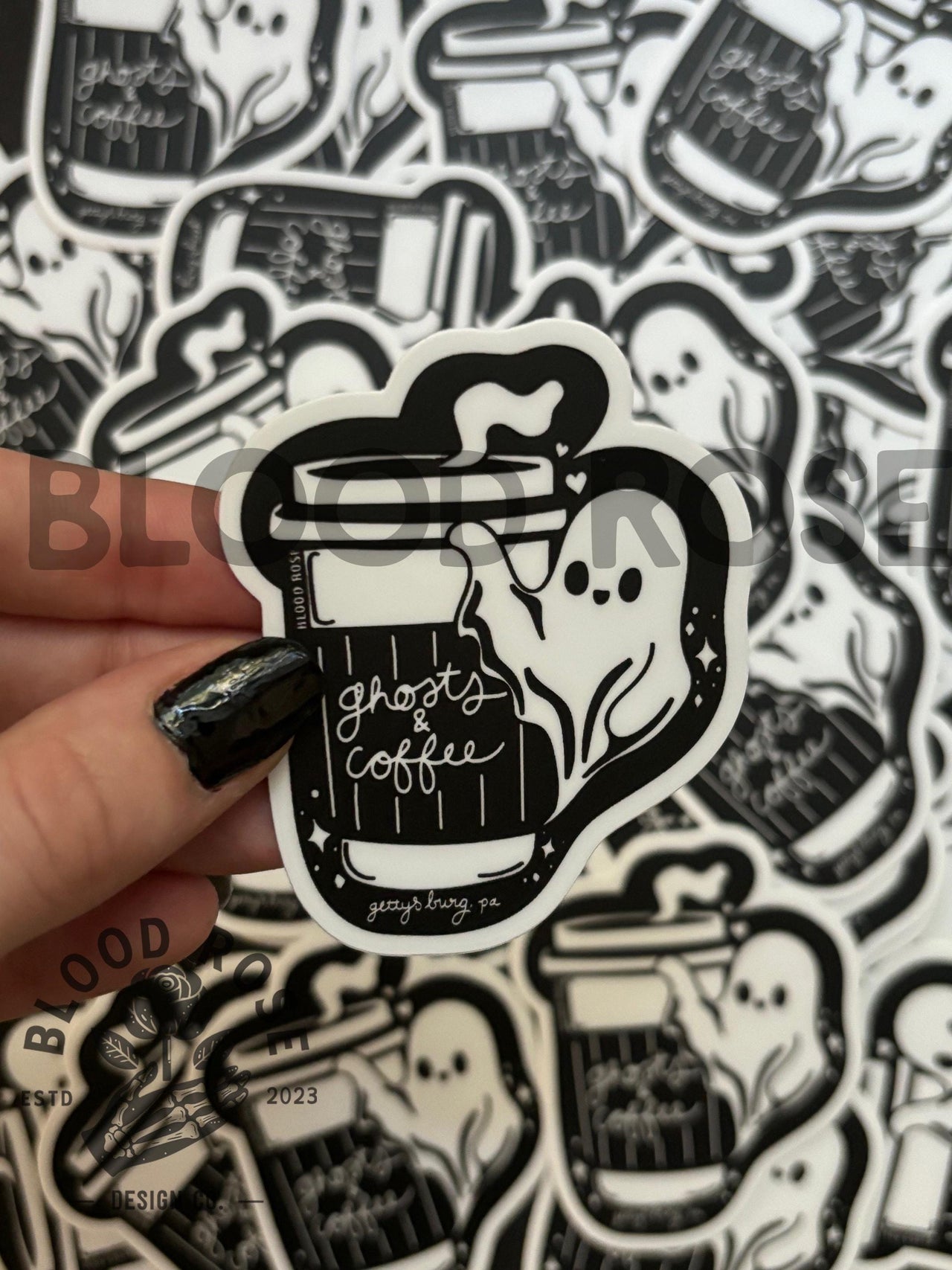 "Ghosts & Coffee" Vinyl Sticker