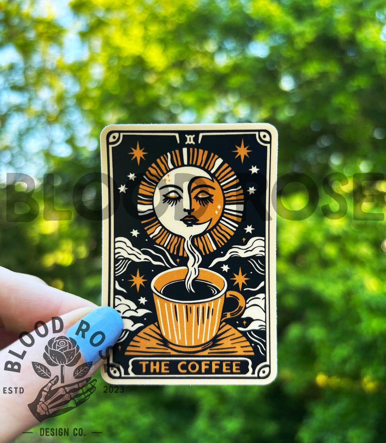 "Tarot Card- THE COFFEE" Vinyl Sticker