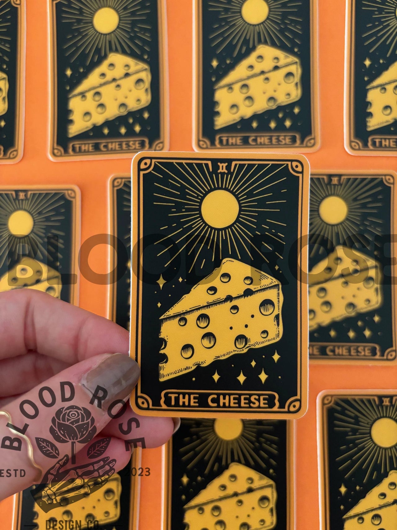 "Tarot Card- THE CHEESE" Vinyl Sticker