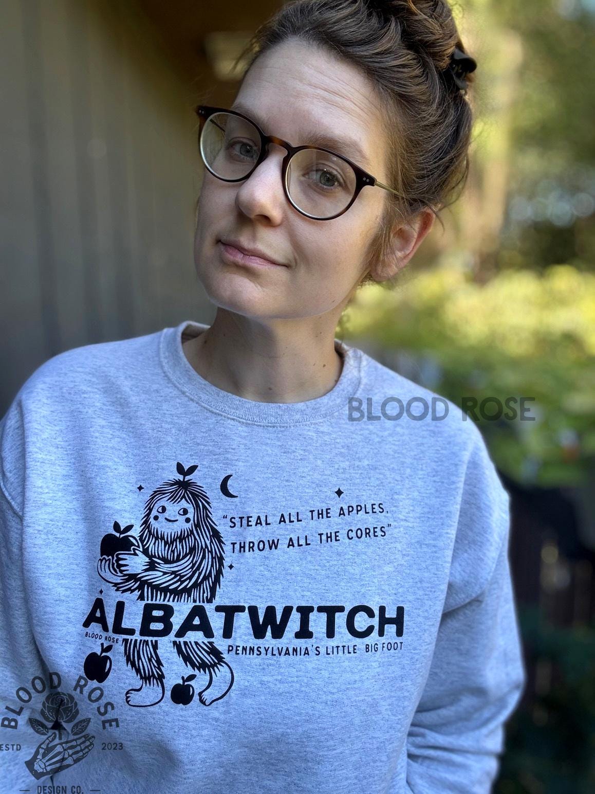 Albatwitch Crewneck Sweatshirt Sweater, Pennsylvania Cryptid, Steal Apples Design