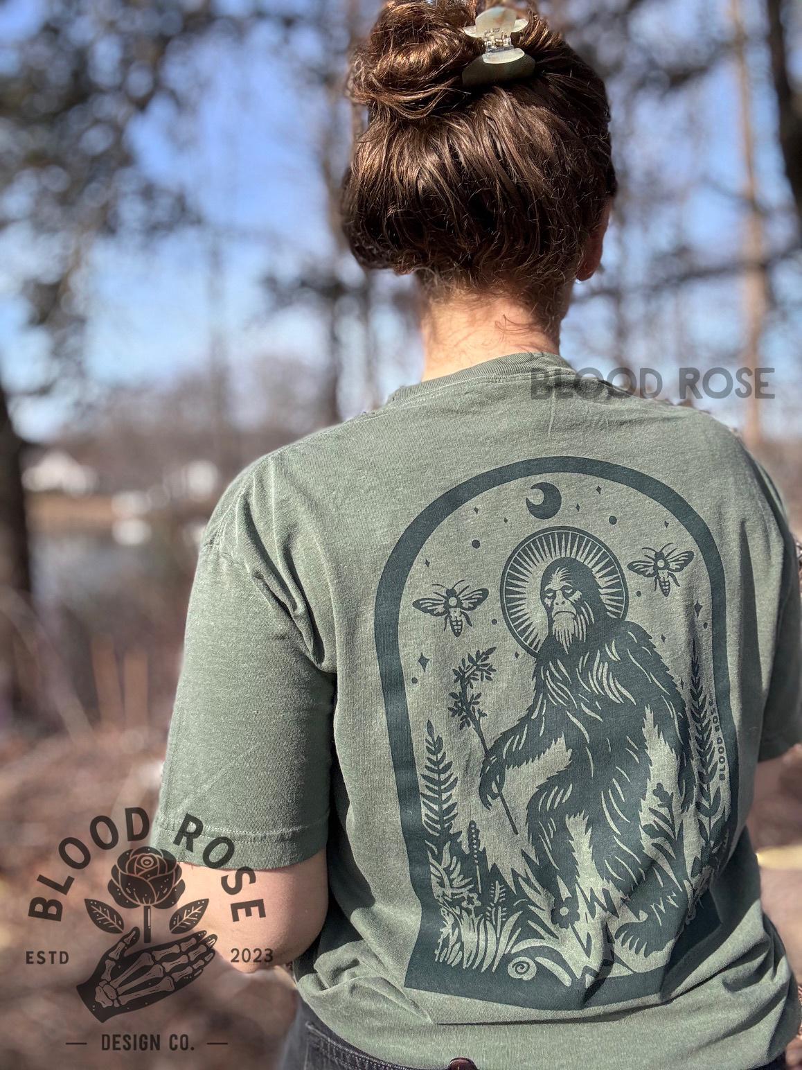 "Saint Sasquatch- Patron Saint of Hid & Seek" Crewneck Tee