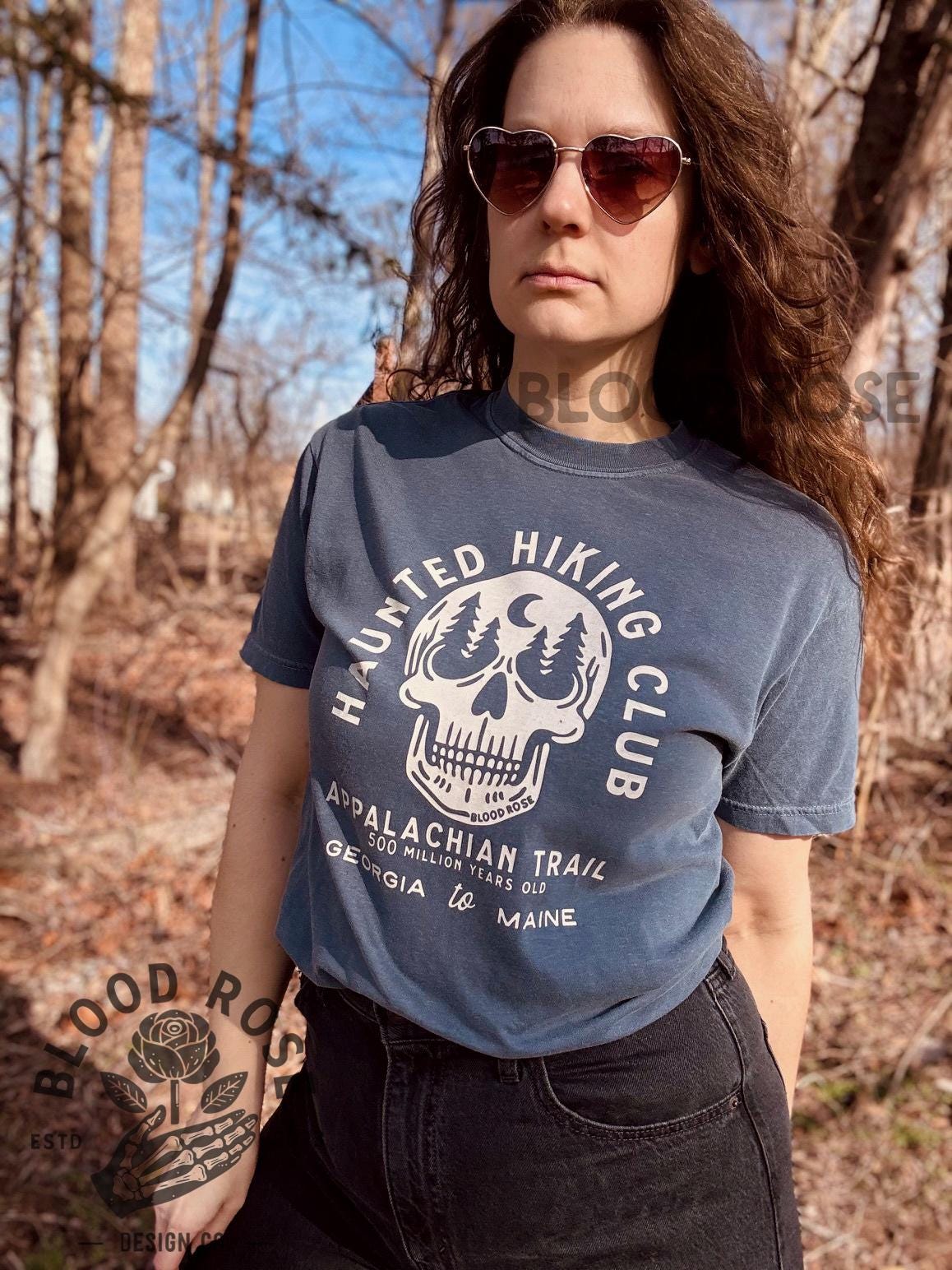 Appalachian Trail Haunted Hiking Club T-shirt- Comfort Colors Hand Printed Unisex