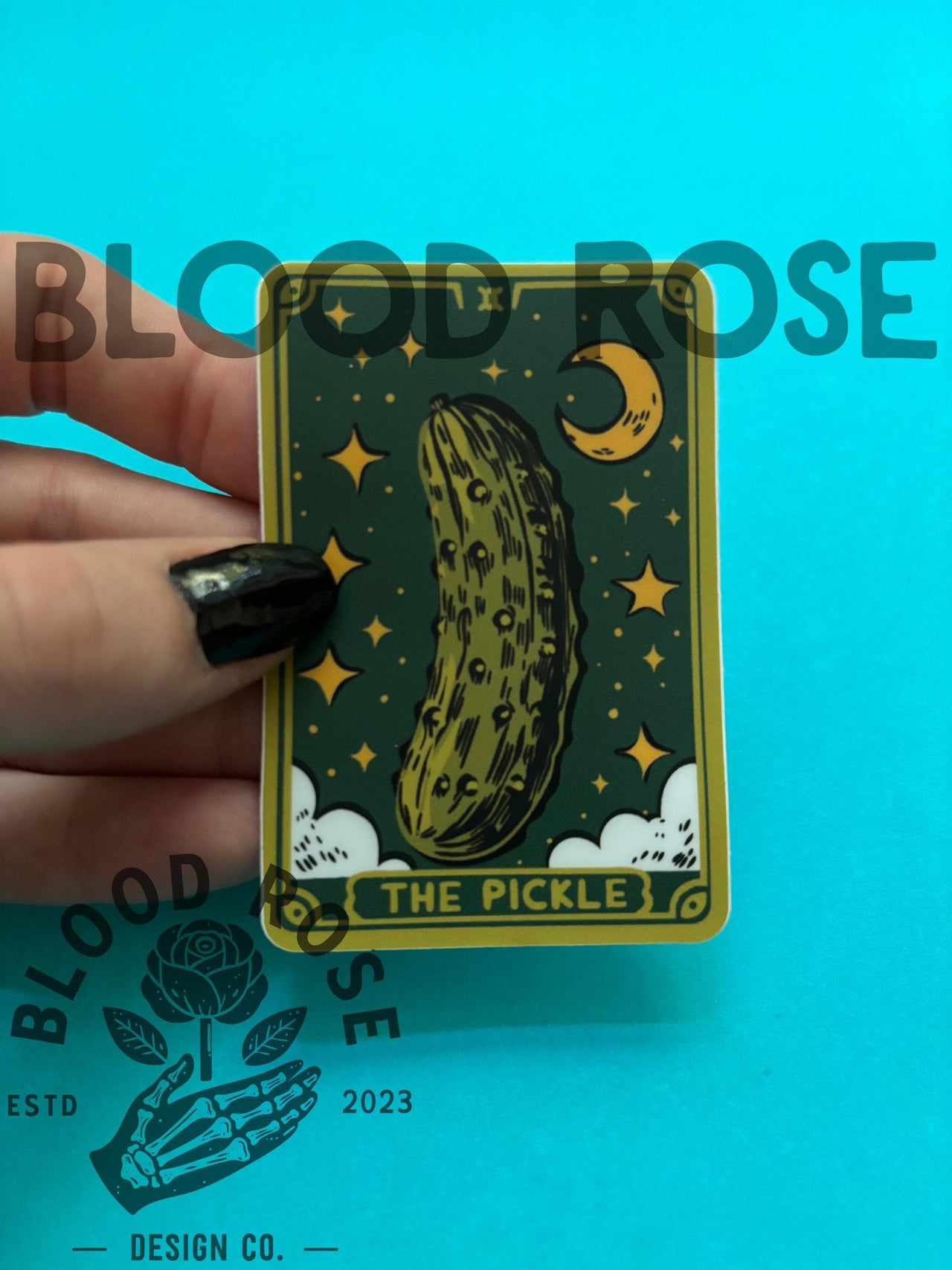 "Tarot Card- THE PICKLE" Vinyl Sticker