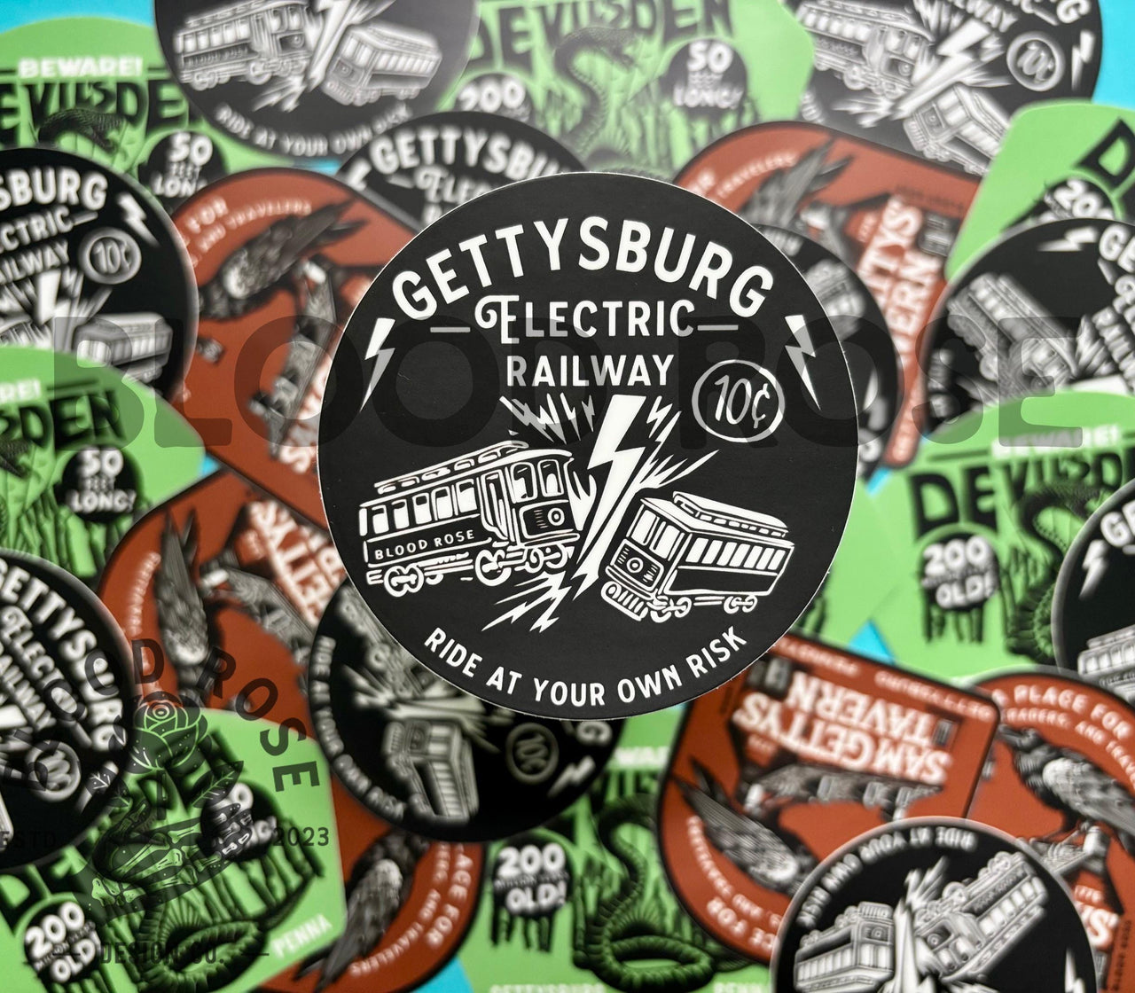 "Gettysburg Electric Railway- Ride at your Own Risk" Vinyl Sticker