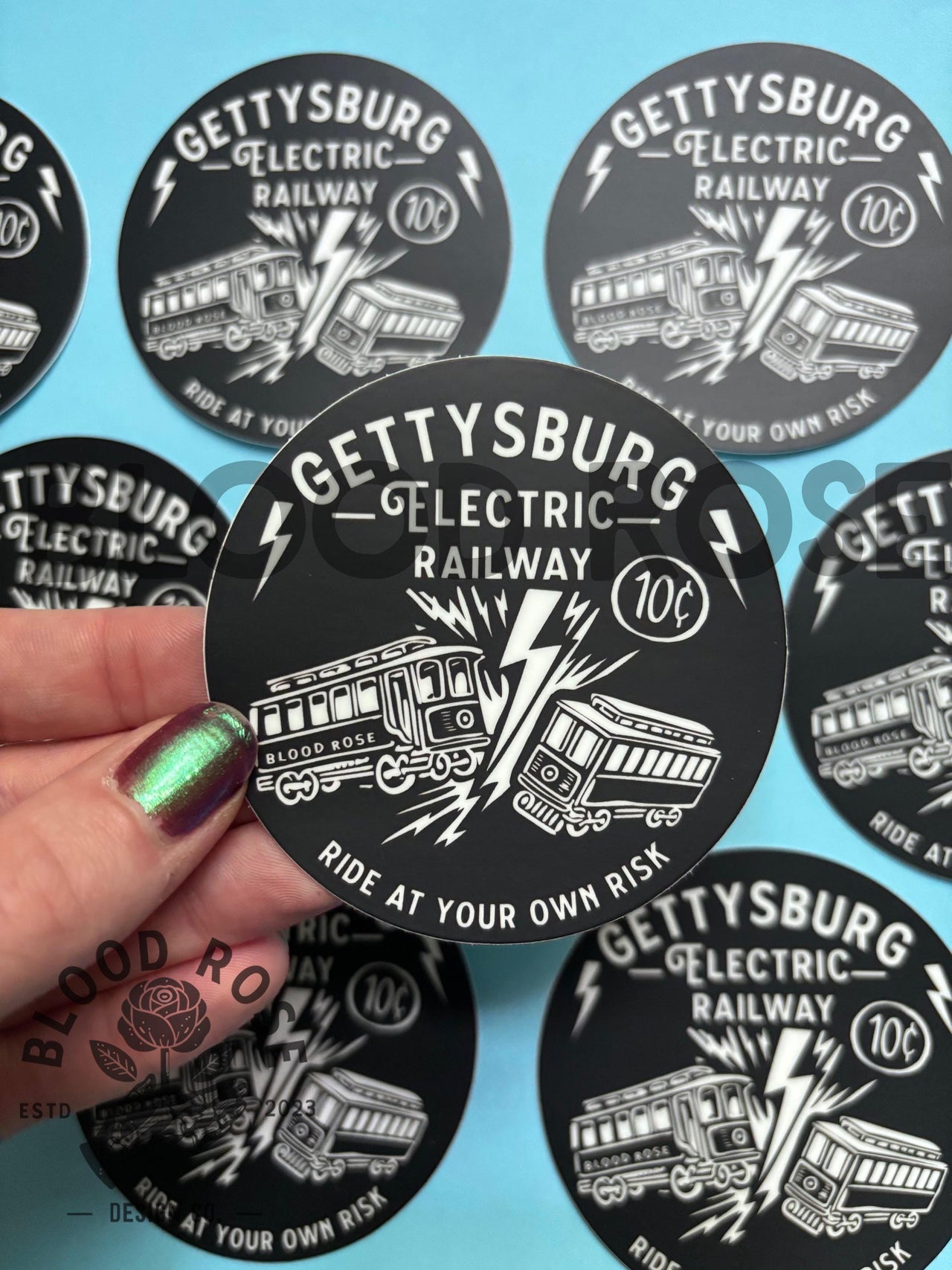 "Gettysburg Electric Railway- Ride at your Own Risk" Vinyl Sticker