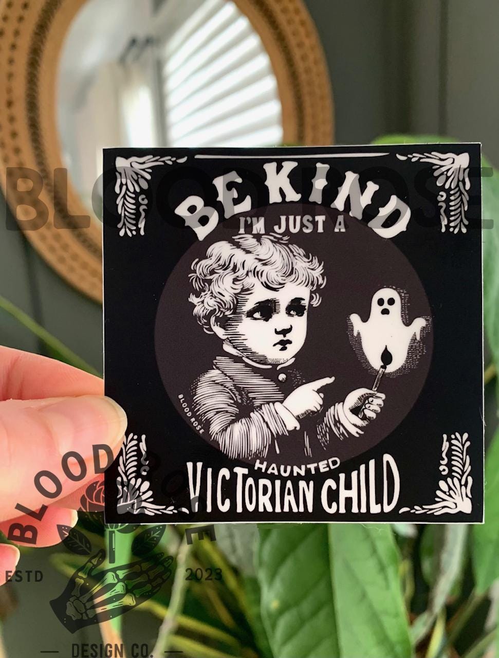 "Be Kind- Haunted Victorian Child" Vinyl Sticker