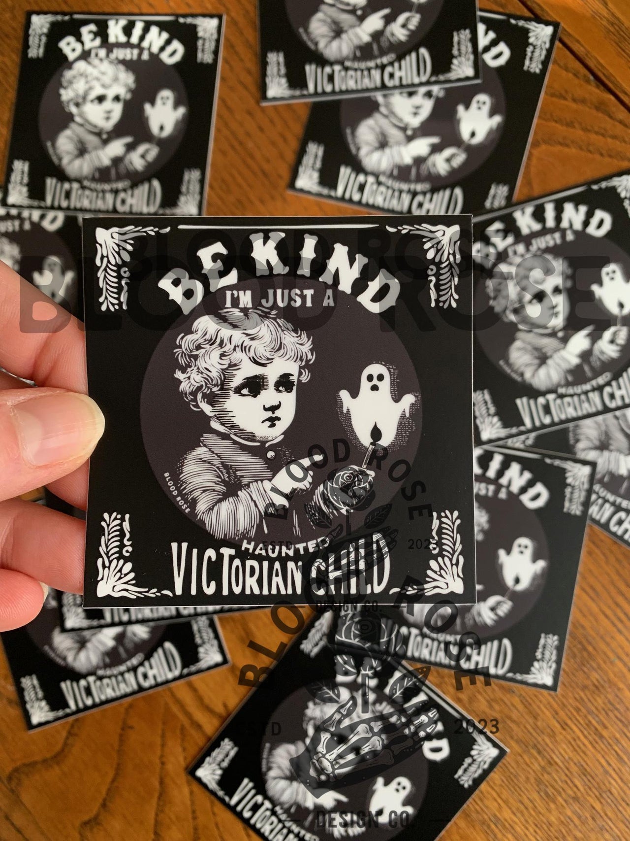 "Be Kind- Haunted Victorian Child" Vinyl Sticker