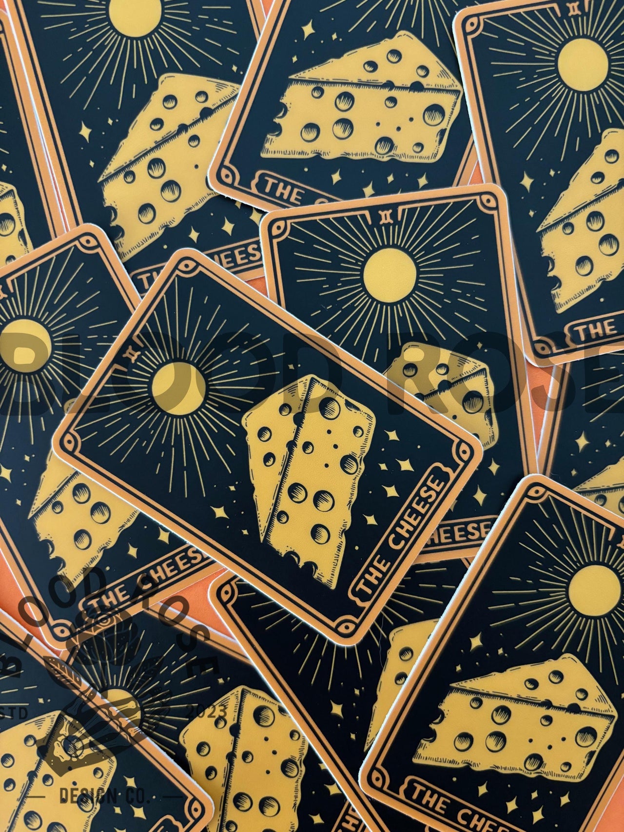 "Tarot Card- THE CHEESE" Vinyl Sticker