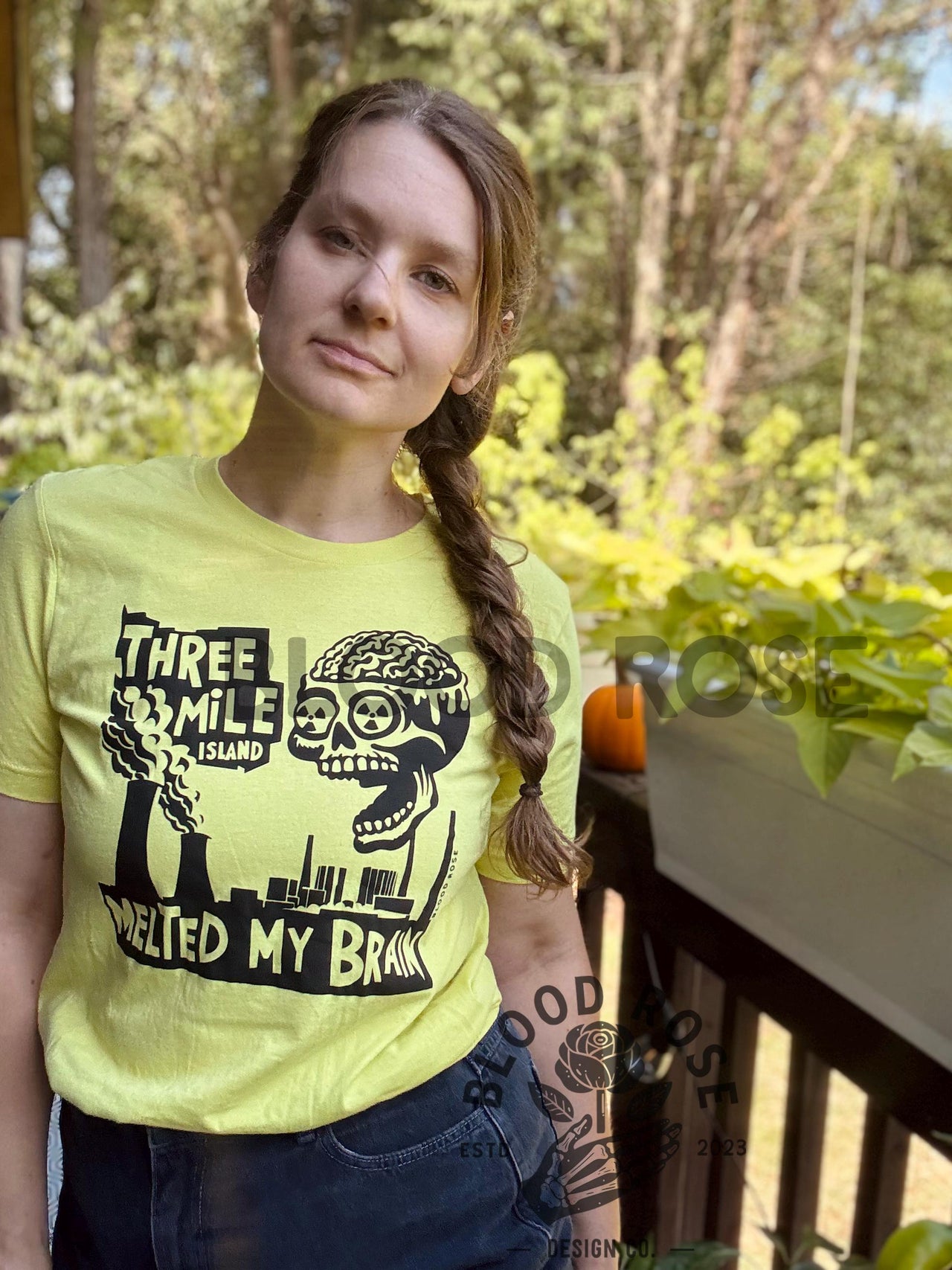 "Three Mile Island Melted Brain" Crewneck Tee (Front print)