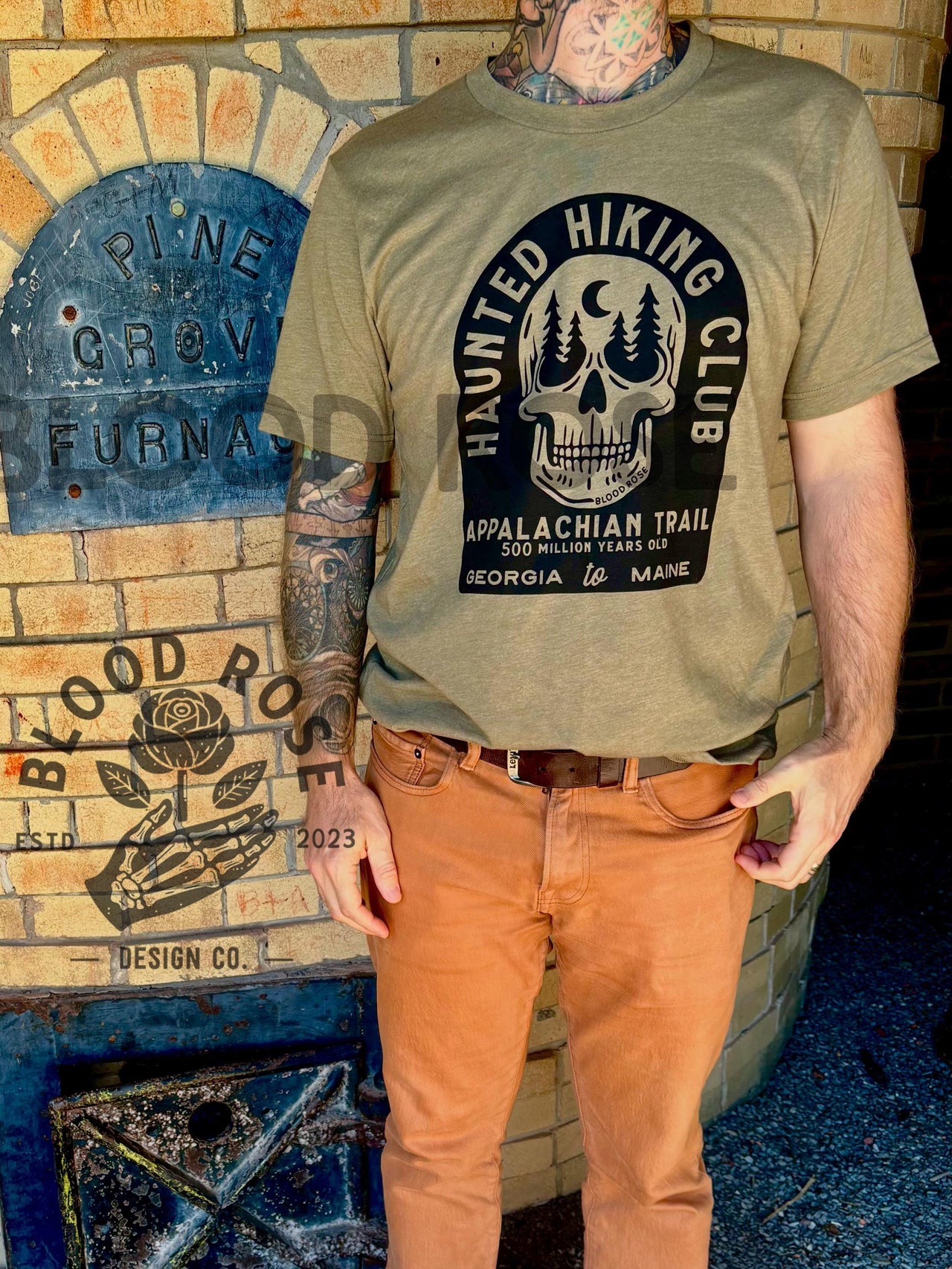 Appalachian Trail Haunted Hiking Club T-Shirt, Skull Nature, Bella Canvas