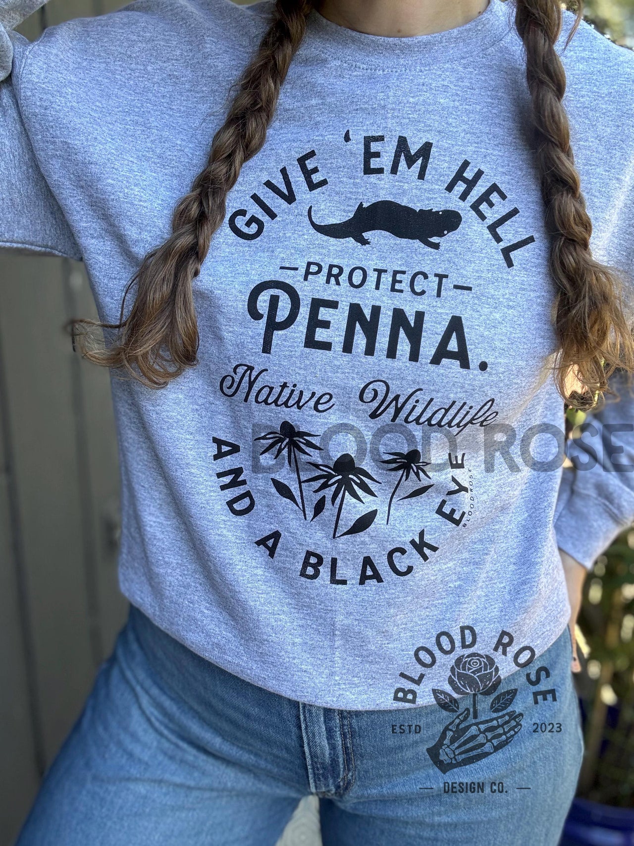 "Hellbender & Black-eyed Susan- Protect PA Wildlife" Crewneck Sweatshirt