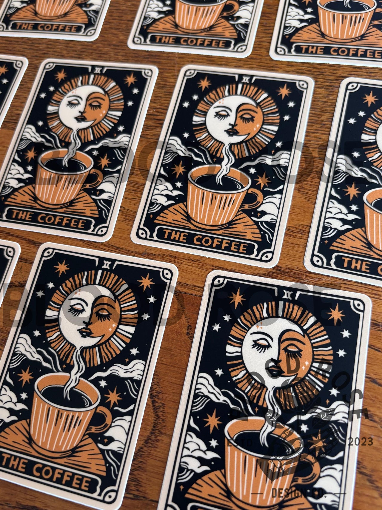 "Tarot Card- THE COFFEE" Vinyl Sticker