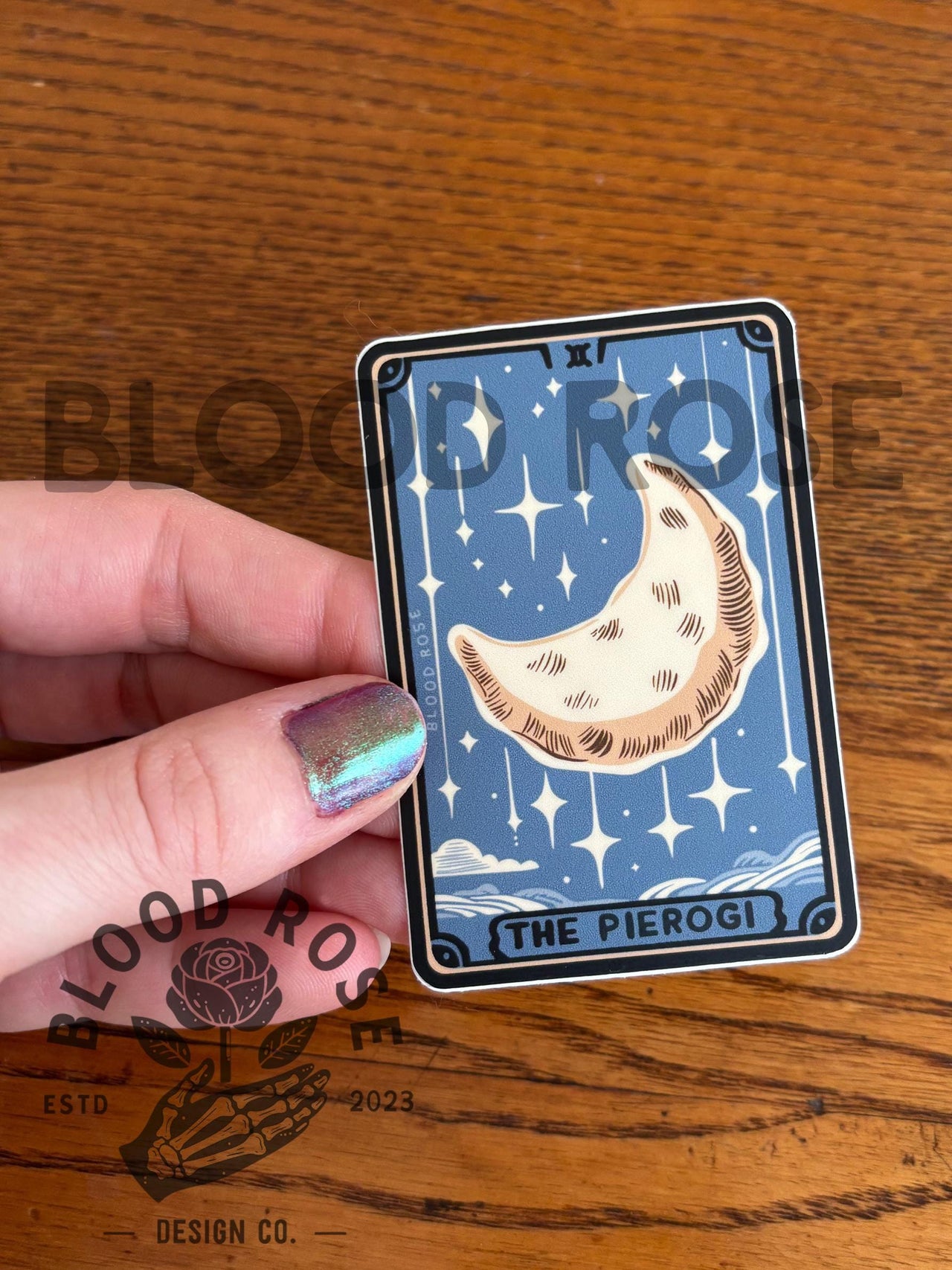 "Tarot Card- THE PIEROGI" Vinyl Sticker