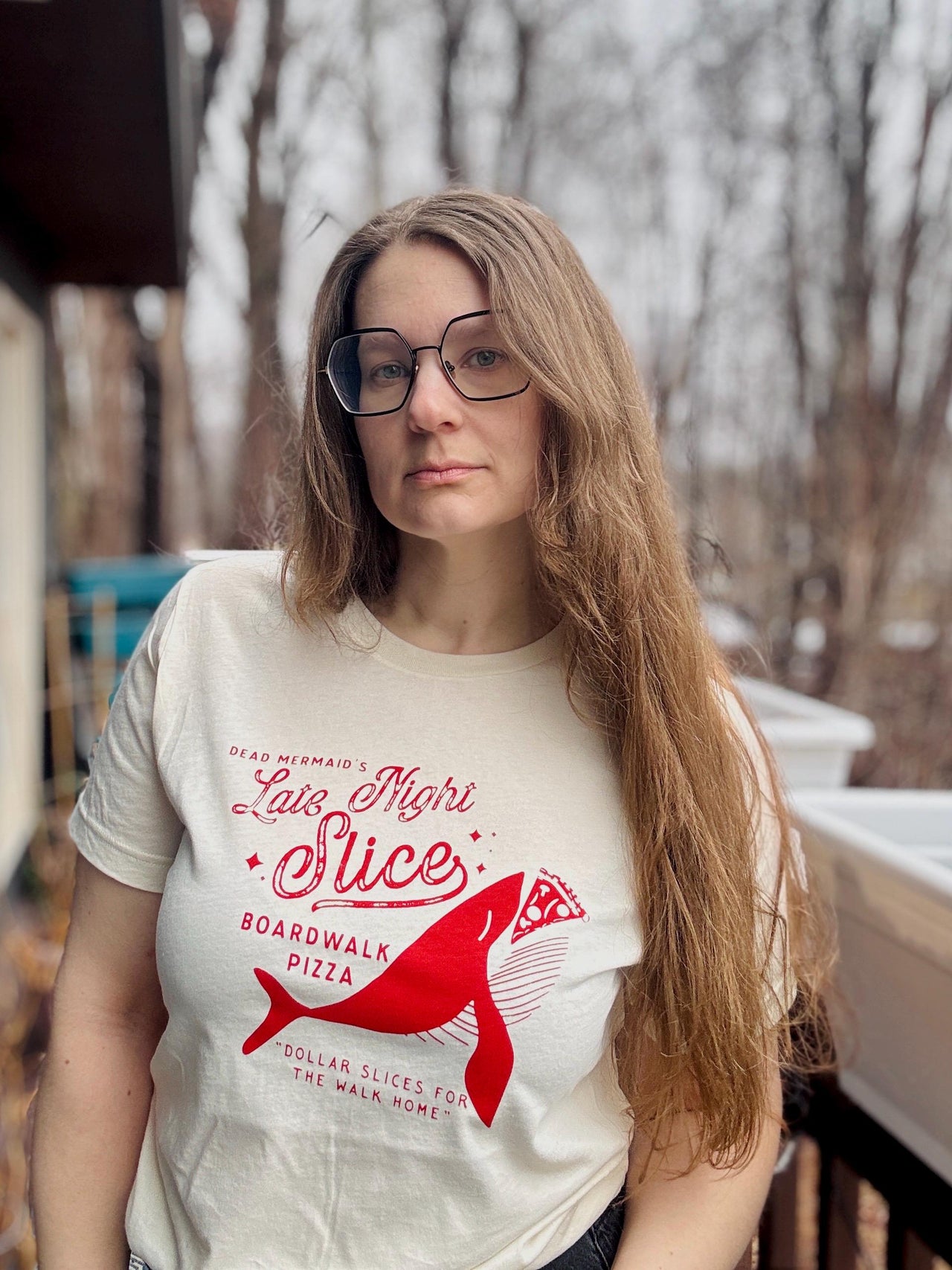 Late Night Slice Boardwalk Pizza Tee or Sweatshirt, Whale Beach T-shirt Hand Screen Printed