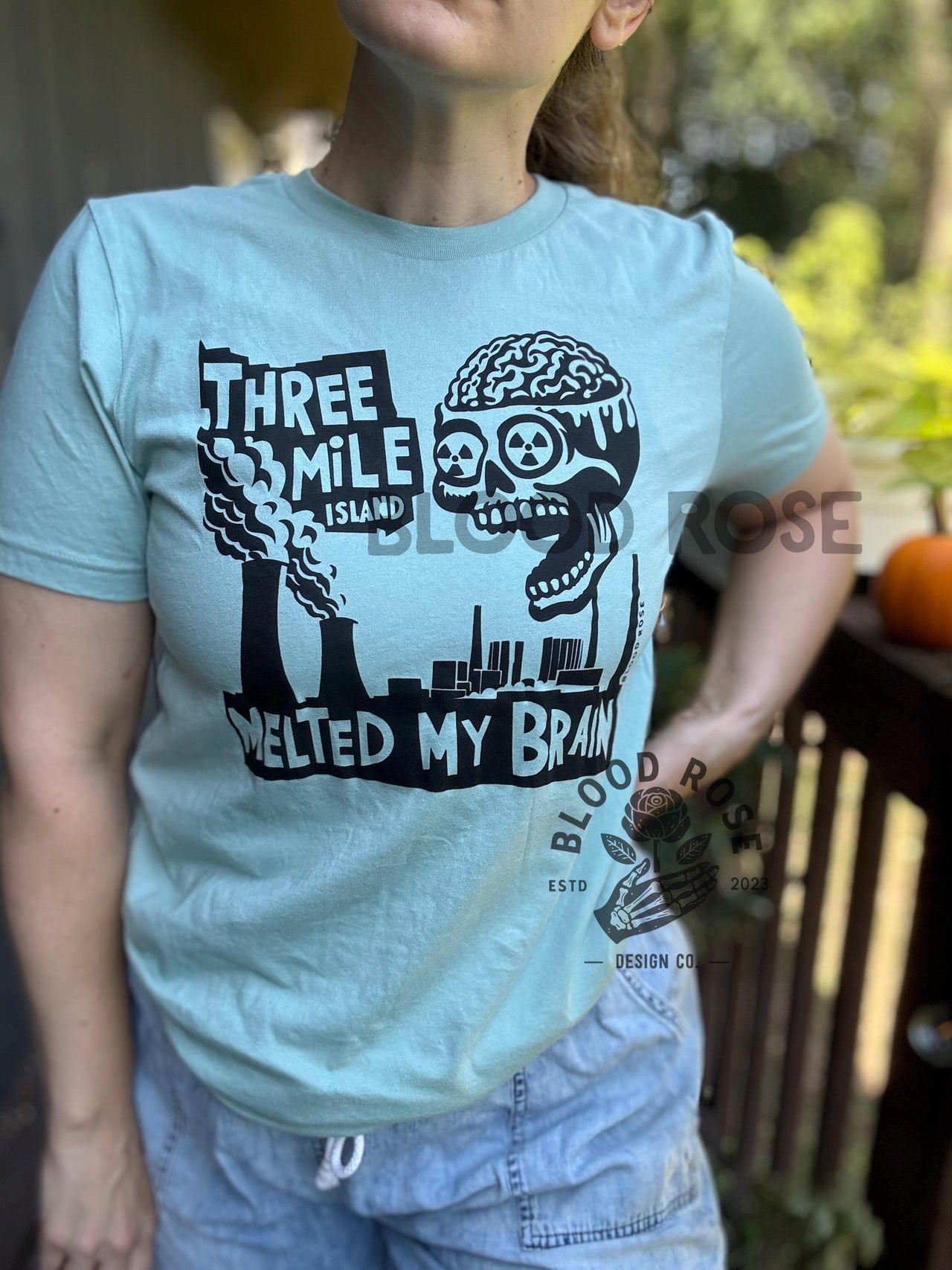 "Three Mile Island Melted Brain" Crewneck Tee (Front print)