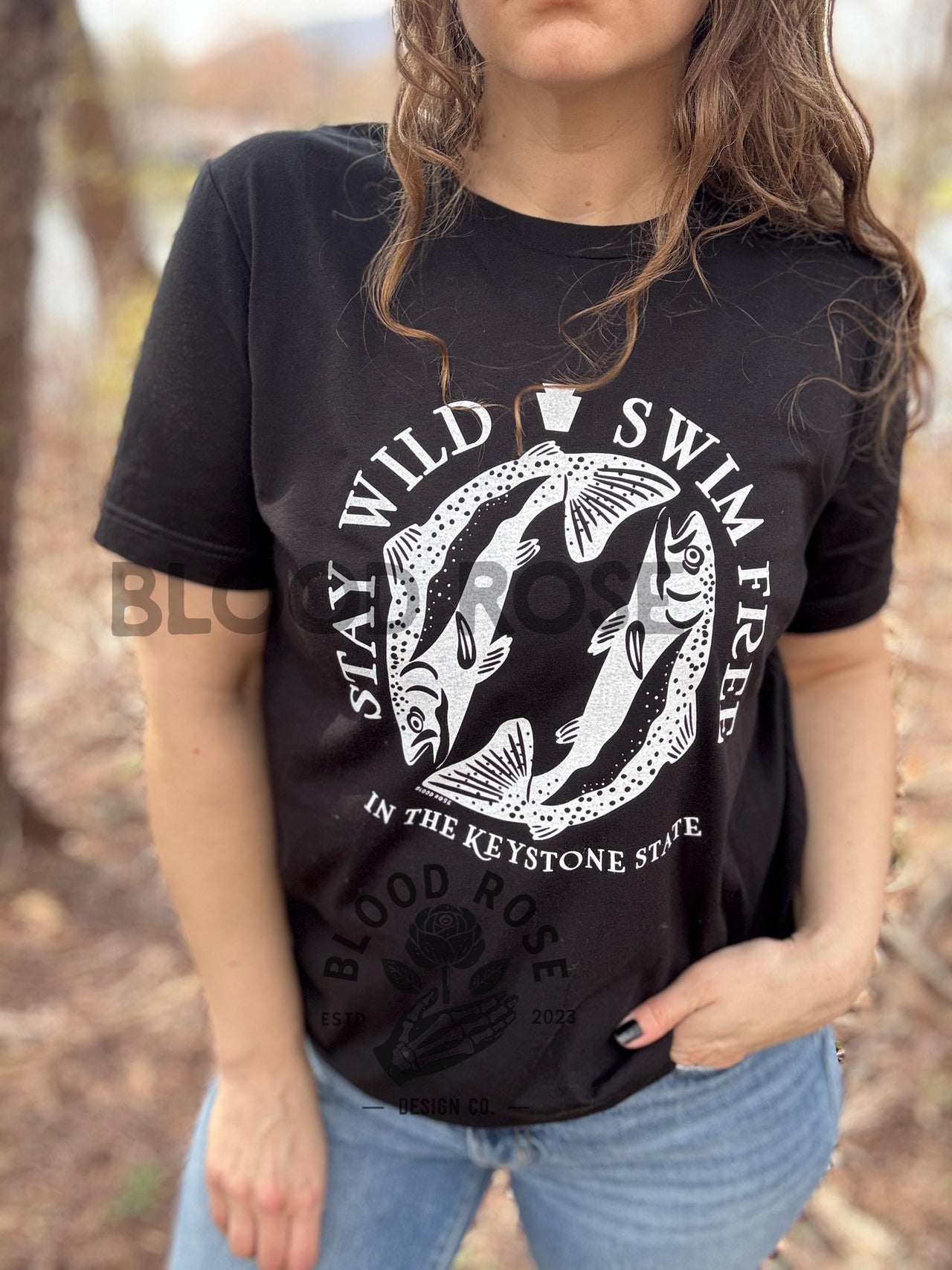 "Stay Wild, Swim Free in the Keystone State" CrewneckTee