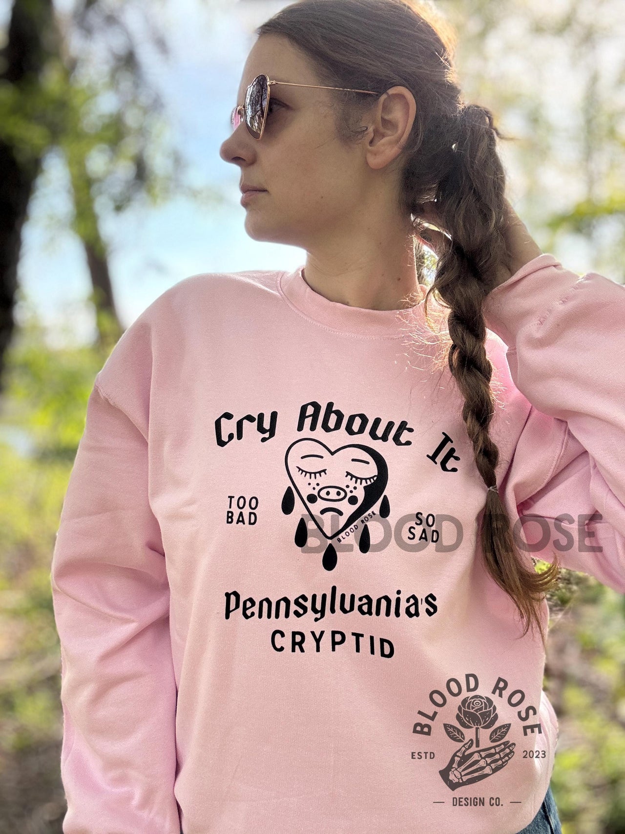 "Squonk- Cry About it/Crybaby Cryptid" Crewneck Sweatshirt