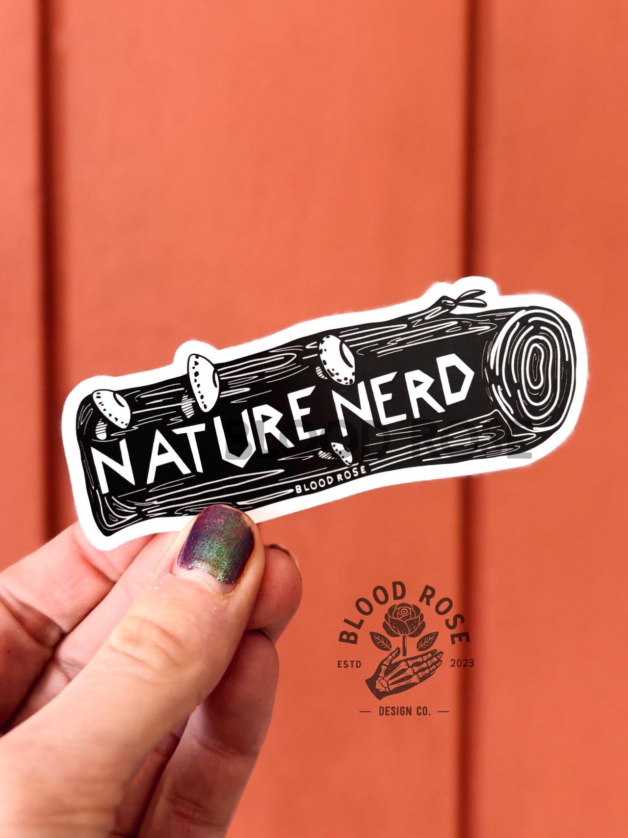 "Nature Nerd Log" Vinyl Sticker