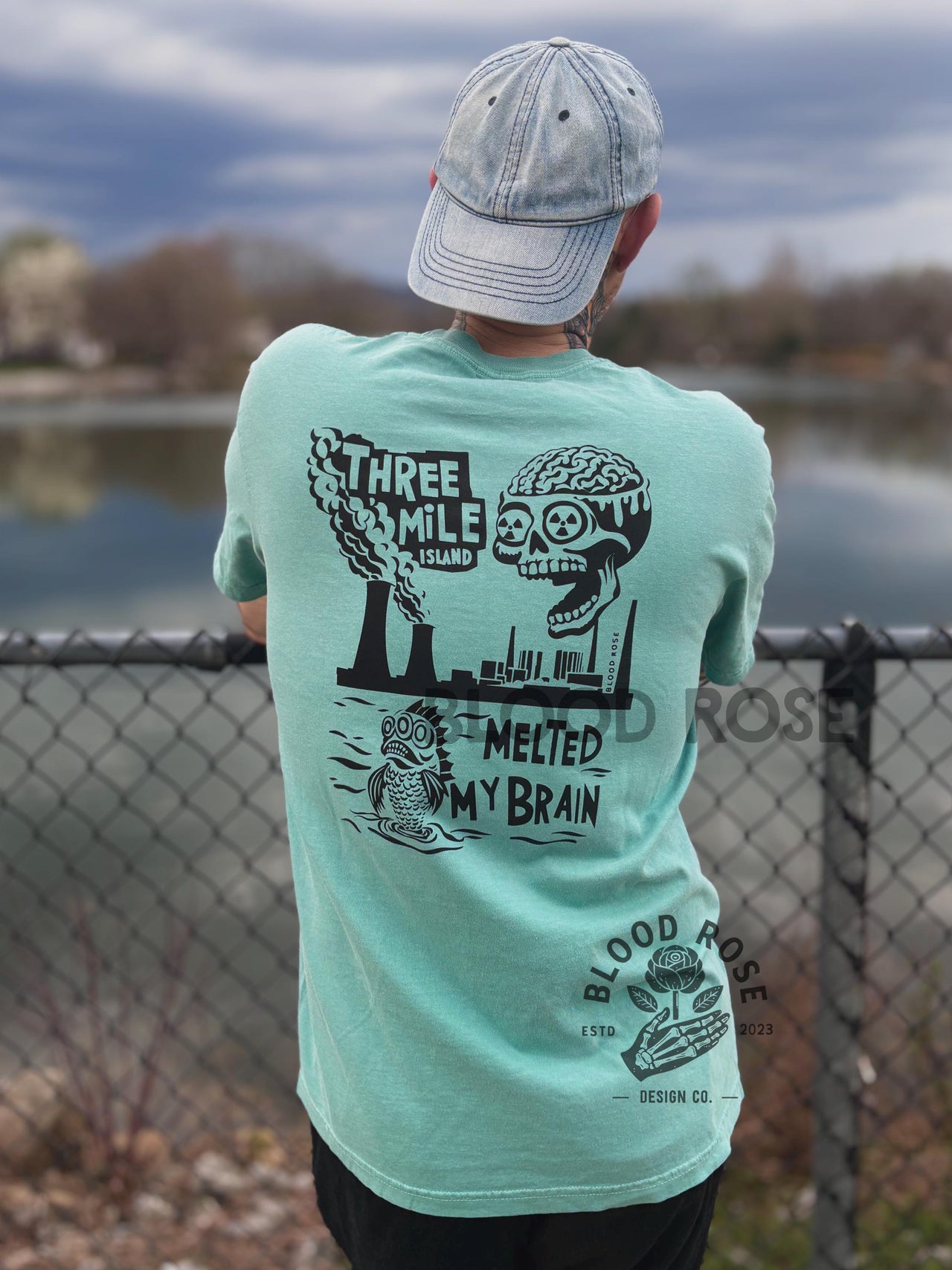 "Three Mile Island Melted Brain" Pocket Tee (Front & Back Print)