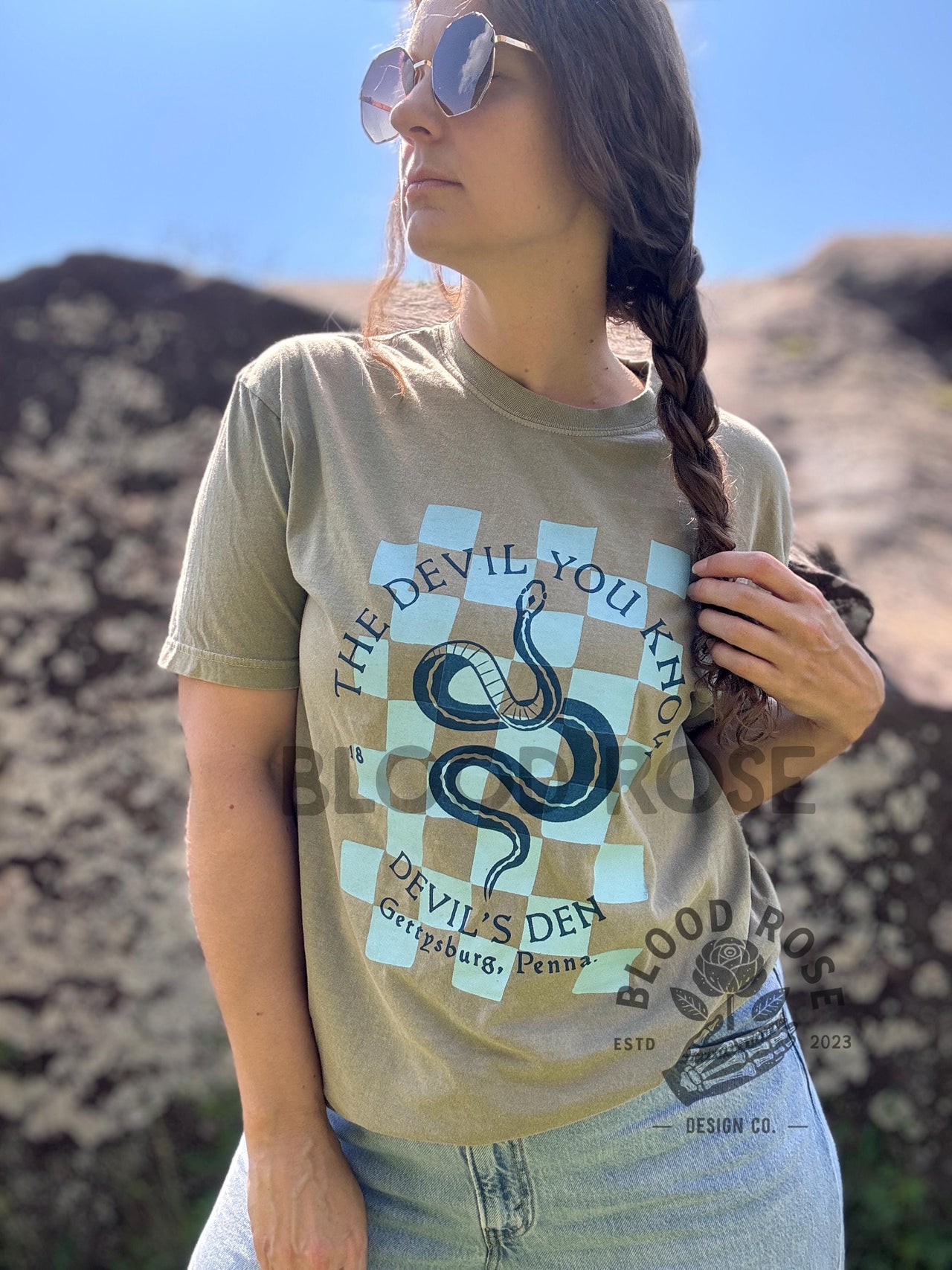 Devil's Den Gettysburg Pennsylvania Snake Design hand screen printed Comfort Colors