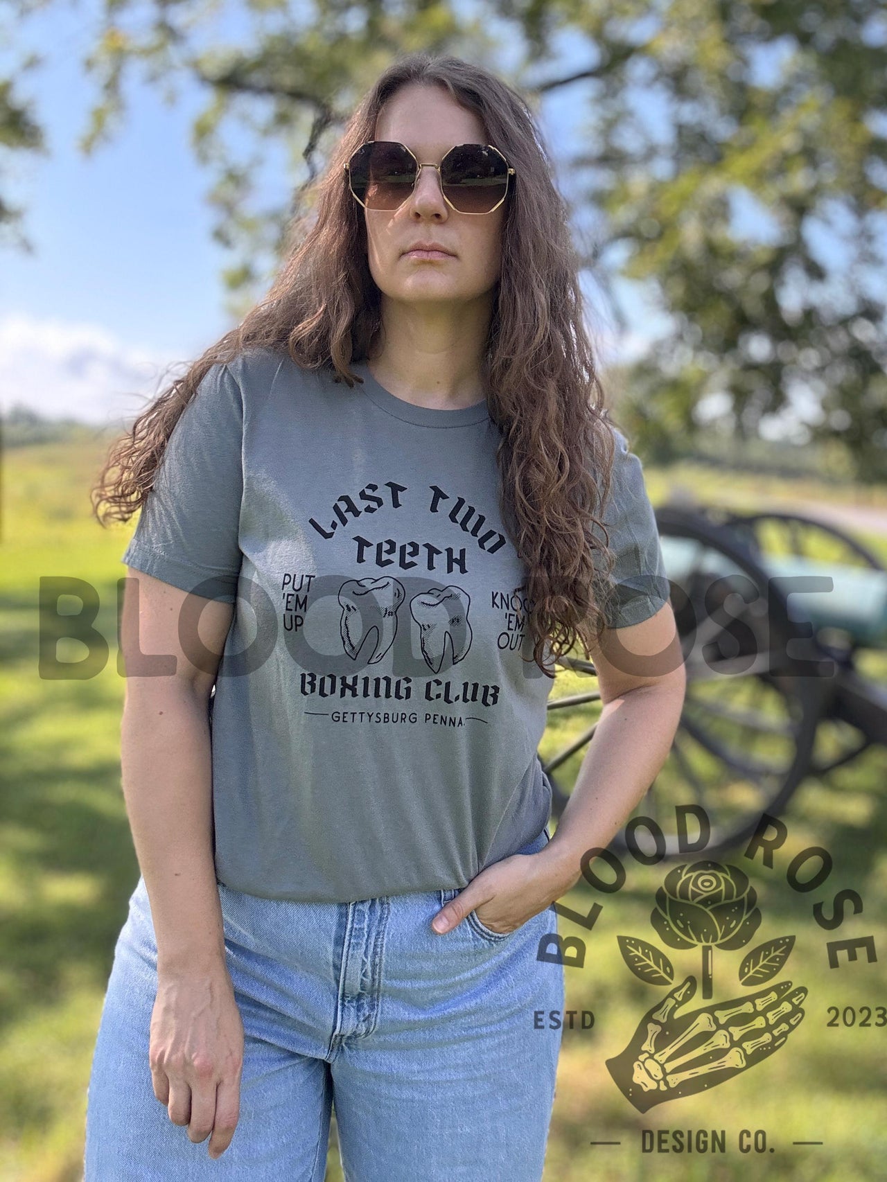 Last Two Teeth Boxing Club Civil War Gettysburg PA hand screen printed